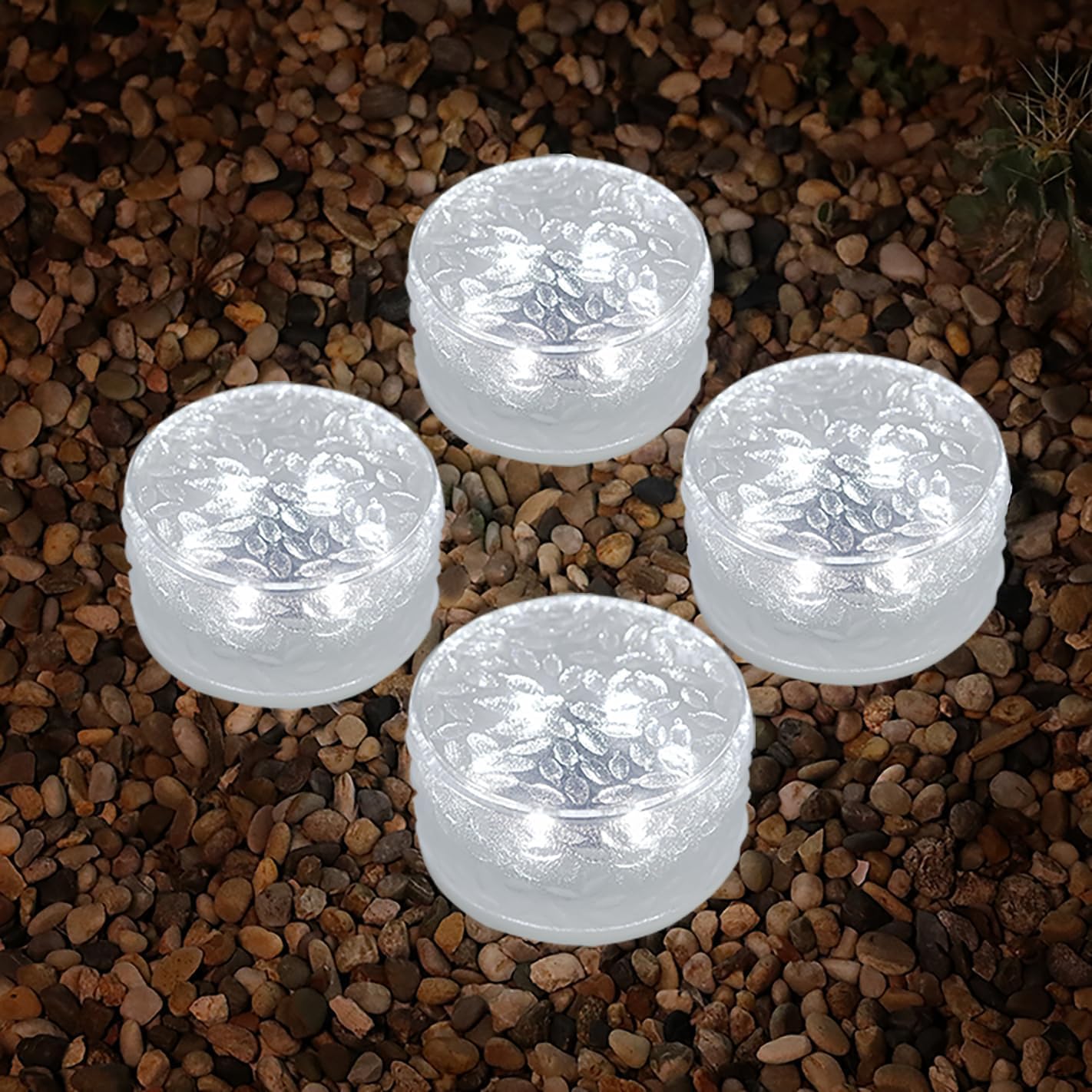 NALACALSolar Brick Lights, Solar Outdoor Lights, Outdoor Waterproof Solar Ground Lights, Solar Landscape Light, Recessed Paver for Patio Pathway Lawn Yard Deck Driveway Walkway (4.0 * 4.0, White Light)