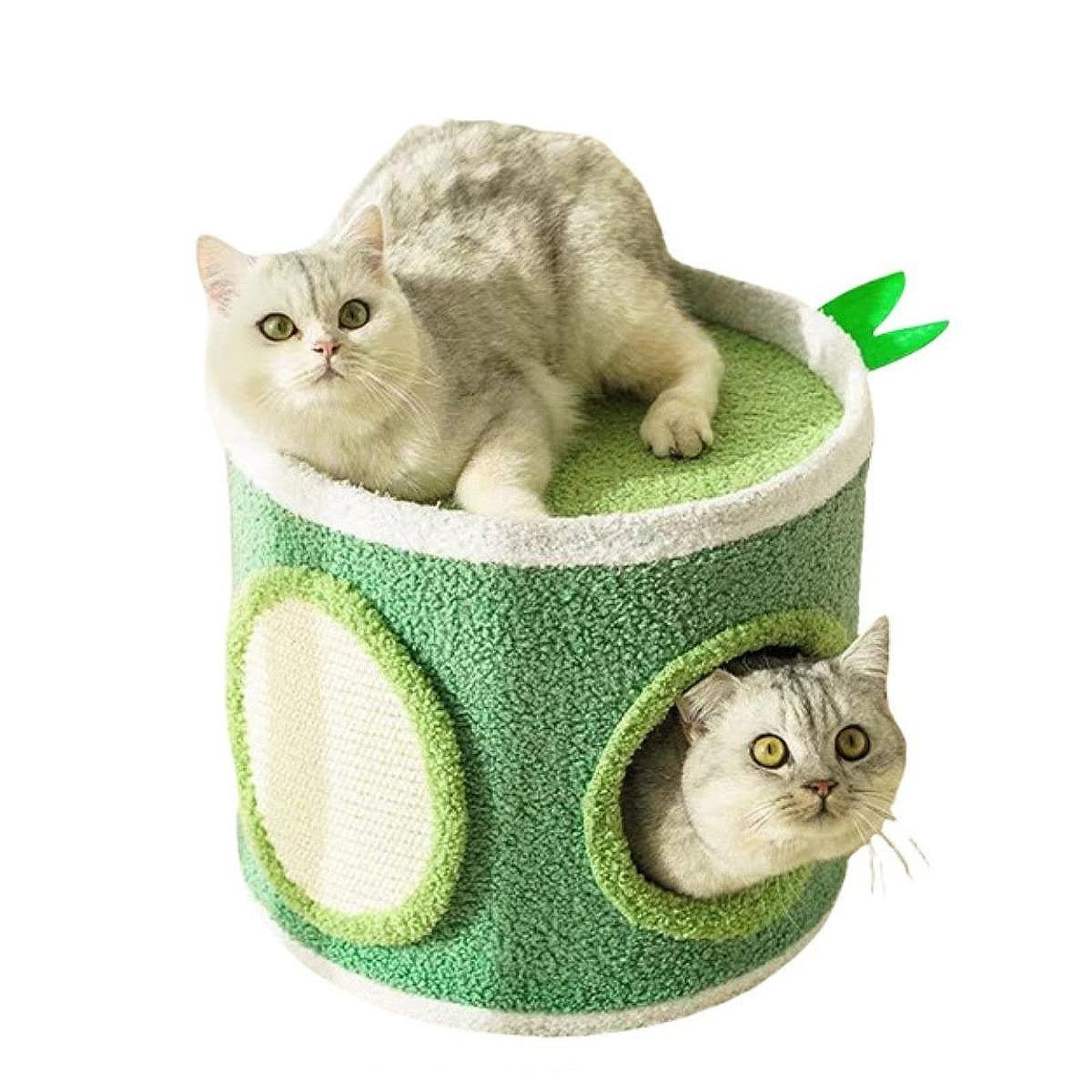 Cama para Gatos, Cubo para Gatos, Condominios, Muebles de Protección, Casa para Gatos, Rascador Y Cuenco para Gatos para Múltiples Mascotas Pequeñas,