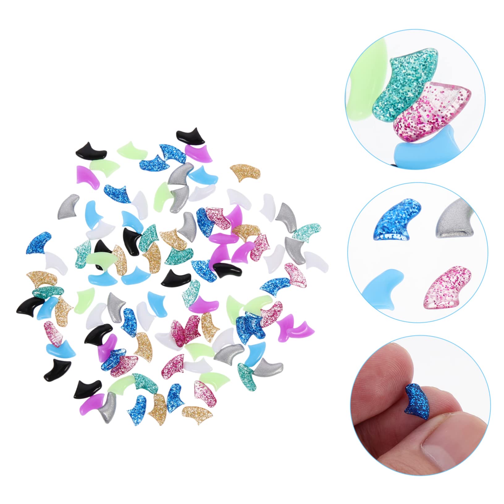 Kisangel 50 Juegos Kit De Uñas De Gato Gatito Se Engancha a Las Cubiertas De Las Uñas Pegamento para Uñas Cubiertas De Uñas De Gatos Tapas De Uñas De Perro De Colores Gorras Gel De Sílice