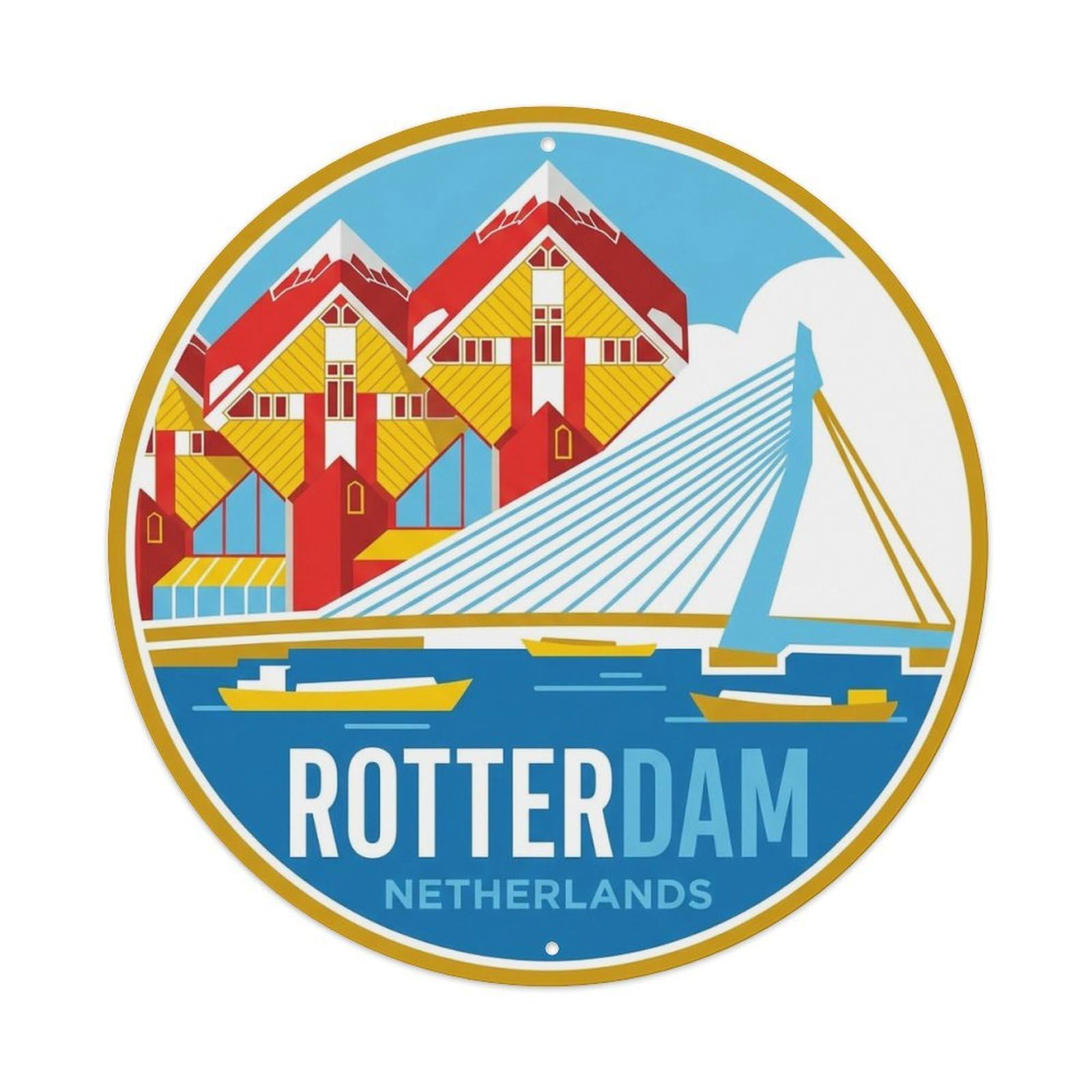 Retro Travel Netherlands Rotterdam 1 Metal Tin Sign