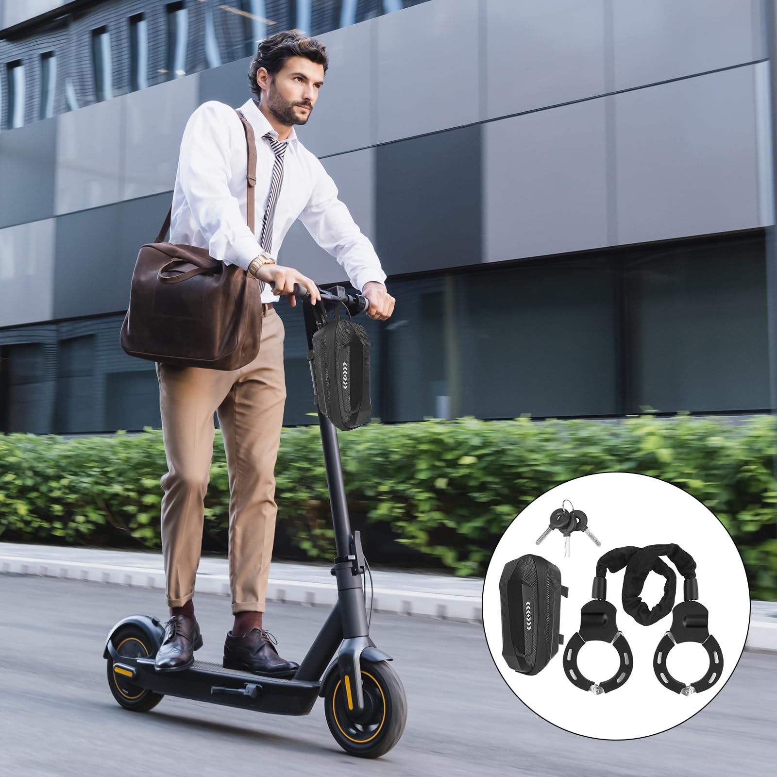 Candado Patinete Electrico, Candado Bicicleta, Candado Antirrobo para Scooters con 3 Llave y Bolsa Impermeable, Alta Seguridad Antirrobo Cadena para Patinete Eléctricas, Motos