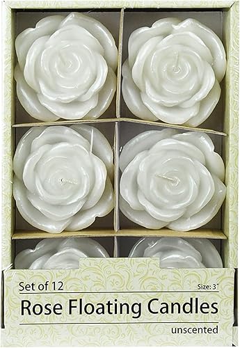 Miniatura 2 de Zest Candle Velas flotantes de 12 piezas, 3 pulgadas, rosa blanca
