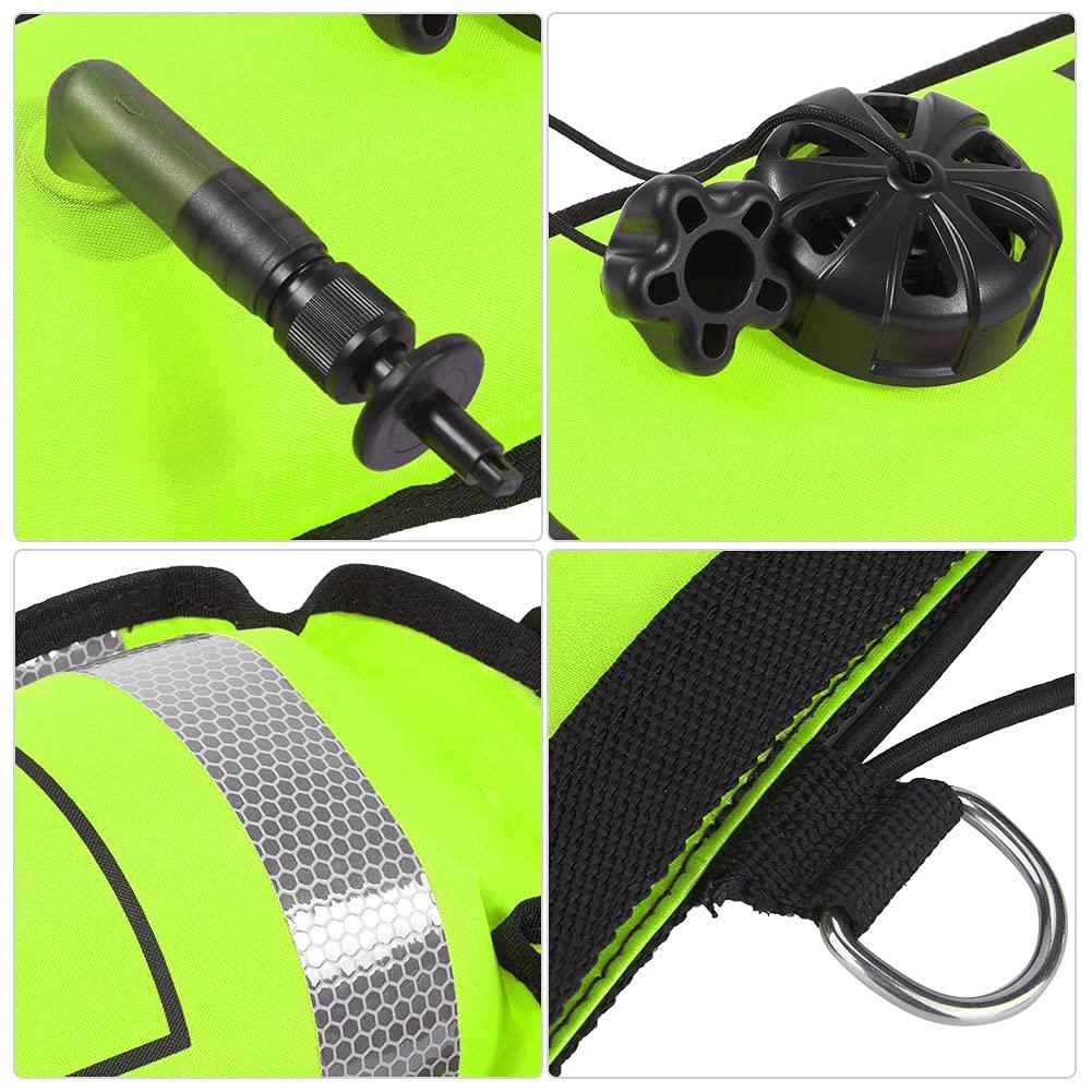 SMB De Plongée – Bouée De Signalisation Gonflable | Haute Visibilité, Valve étanche Auto | Avec Anneaux En Acier Inox Pour Accrochage