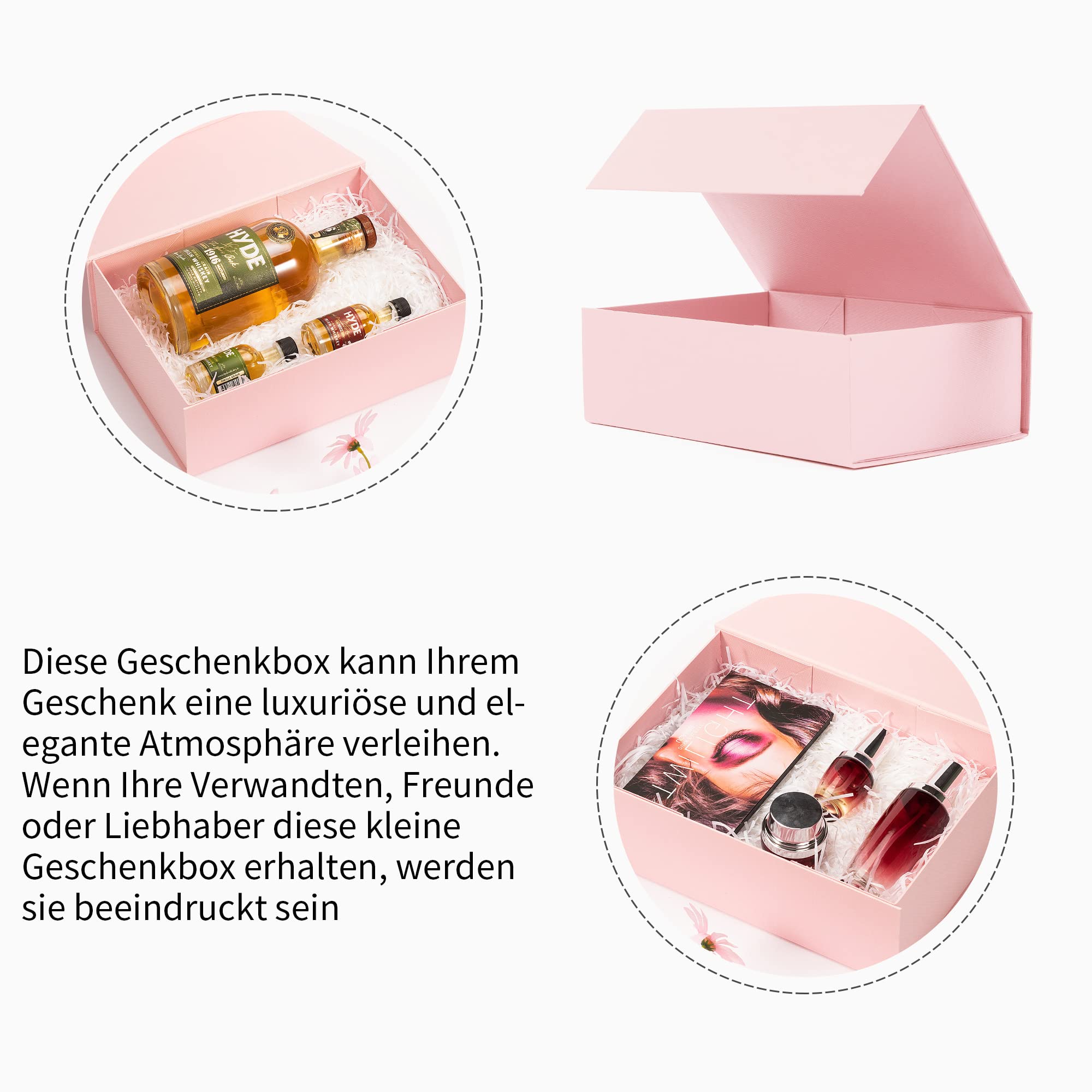 ADEL DREAM Geschenkbox, faltende Geschenkbox, Kleidung Geschenkbox, Kleidung Geschenkbox (10 stück, groß Rosa)