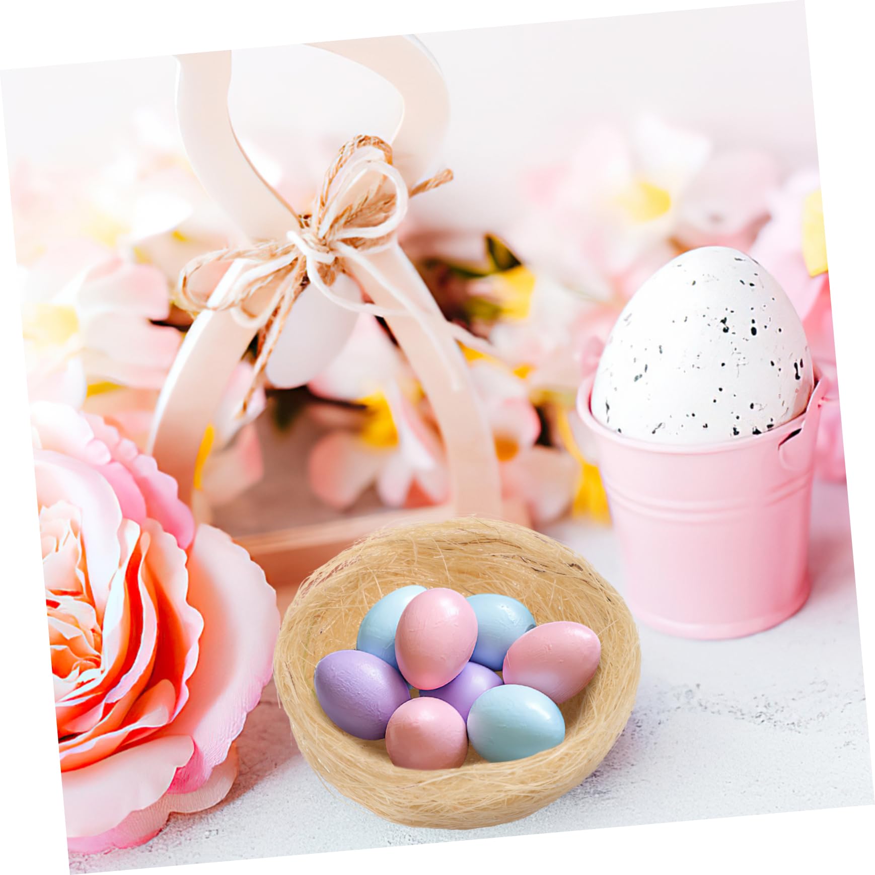 HAKIDZEL 10Pcs Rustic Artificial Bird Nest Ornaments Simulation Bird Houses for Garden Decor Crafts and Party Decorations for Easter Weddings and Photography Props