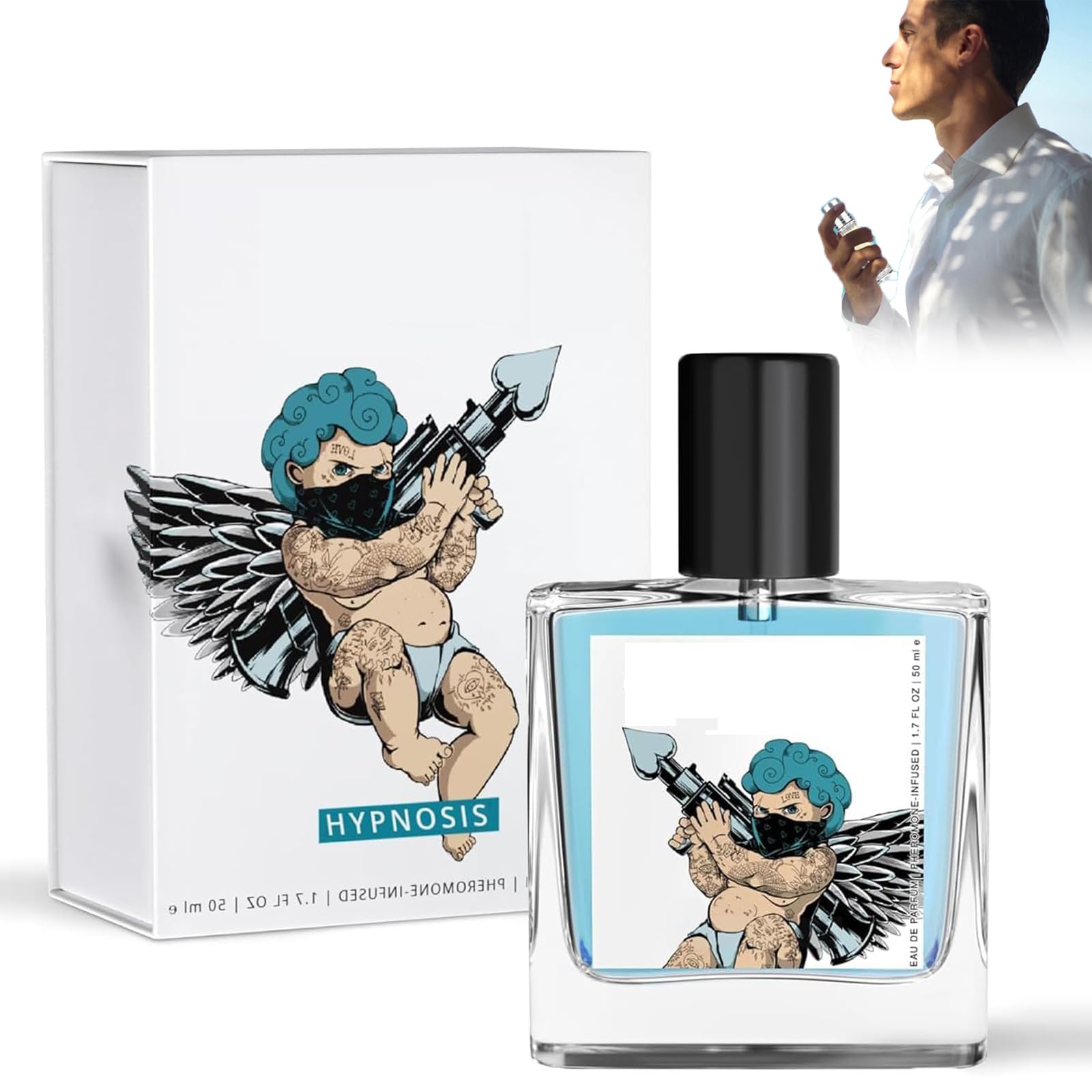 Perfume Feromonas Hombre, 50ml Colonia Cupido para Hombres Colonia de Feromonas para Hombres, Feromonas Hombre para Atraer Mujeres Perfumes Hombre para Fragancia de Larga Duración