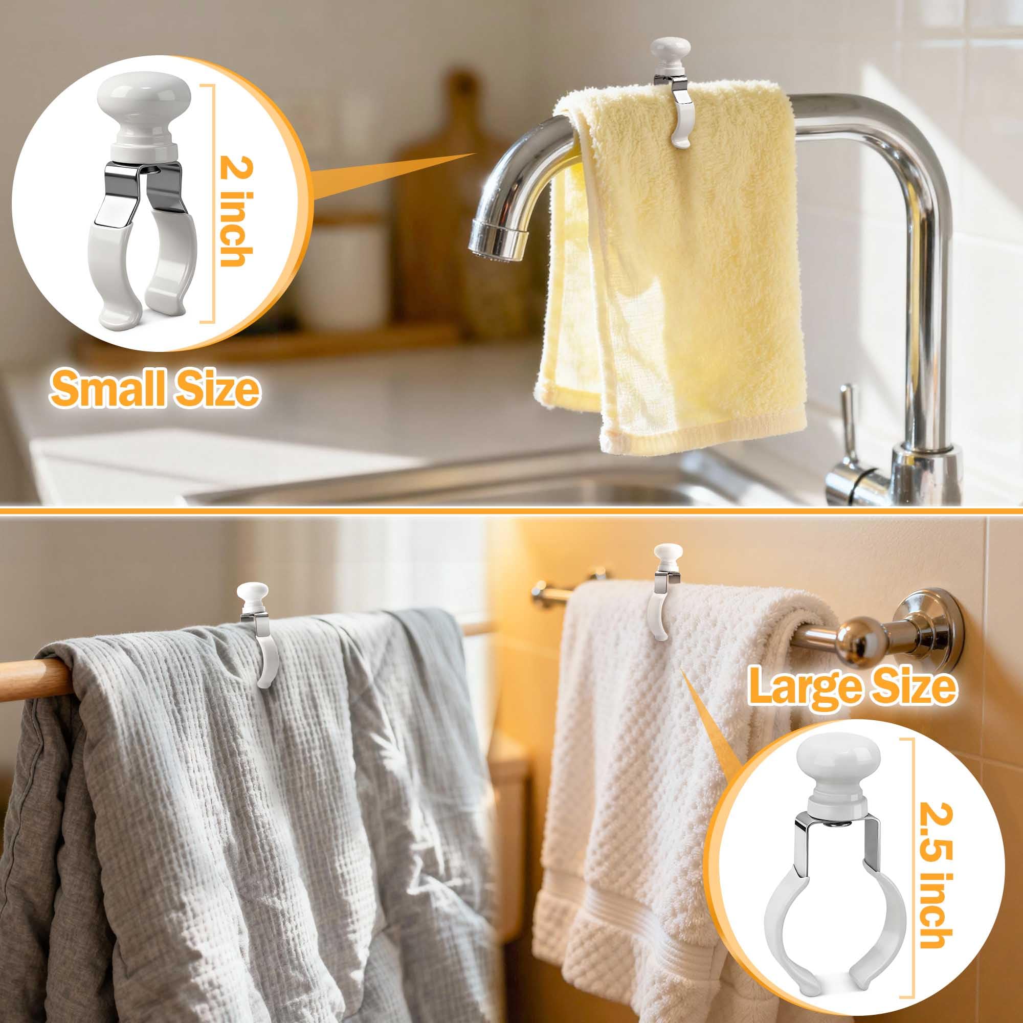 Metal Towel Clips with Wooden Handle - Kitchen & More -2 Metal Towel Clips with Wooden Handle - Kitchen & More -2