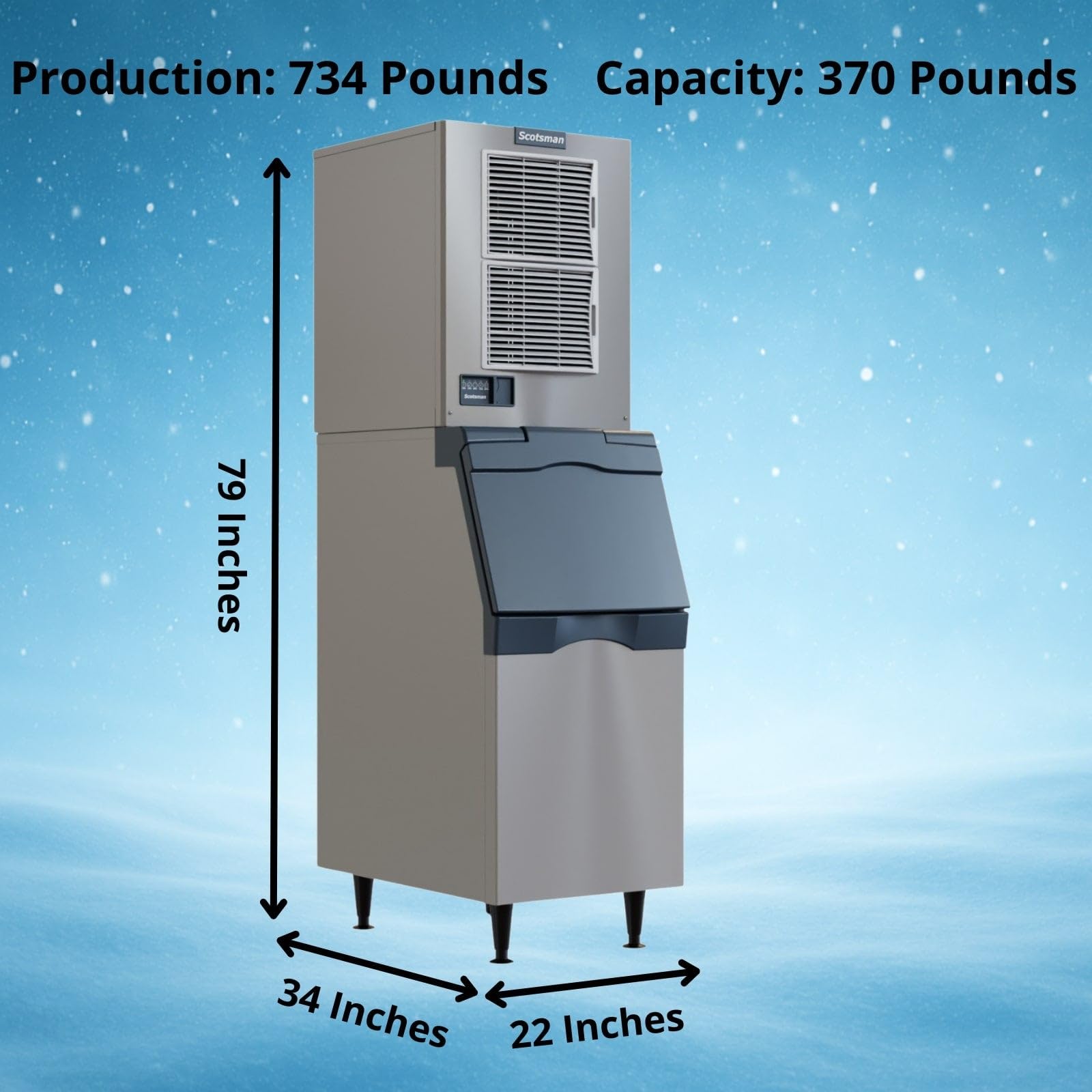Scotsman Prodigy Elite Medium Cube 22" Ice Maker - 734 lb/Day, 370 lb Storage Bin on Fridge.com
