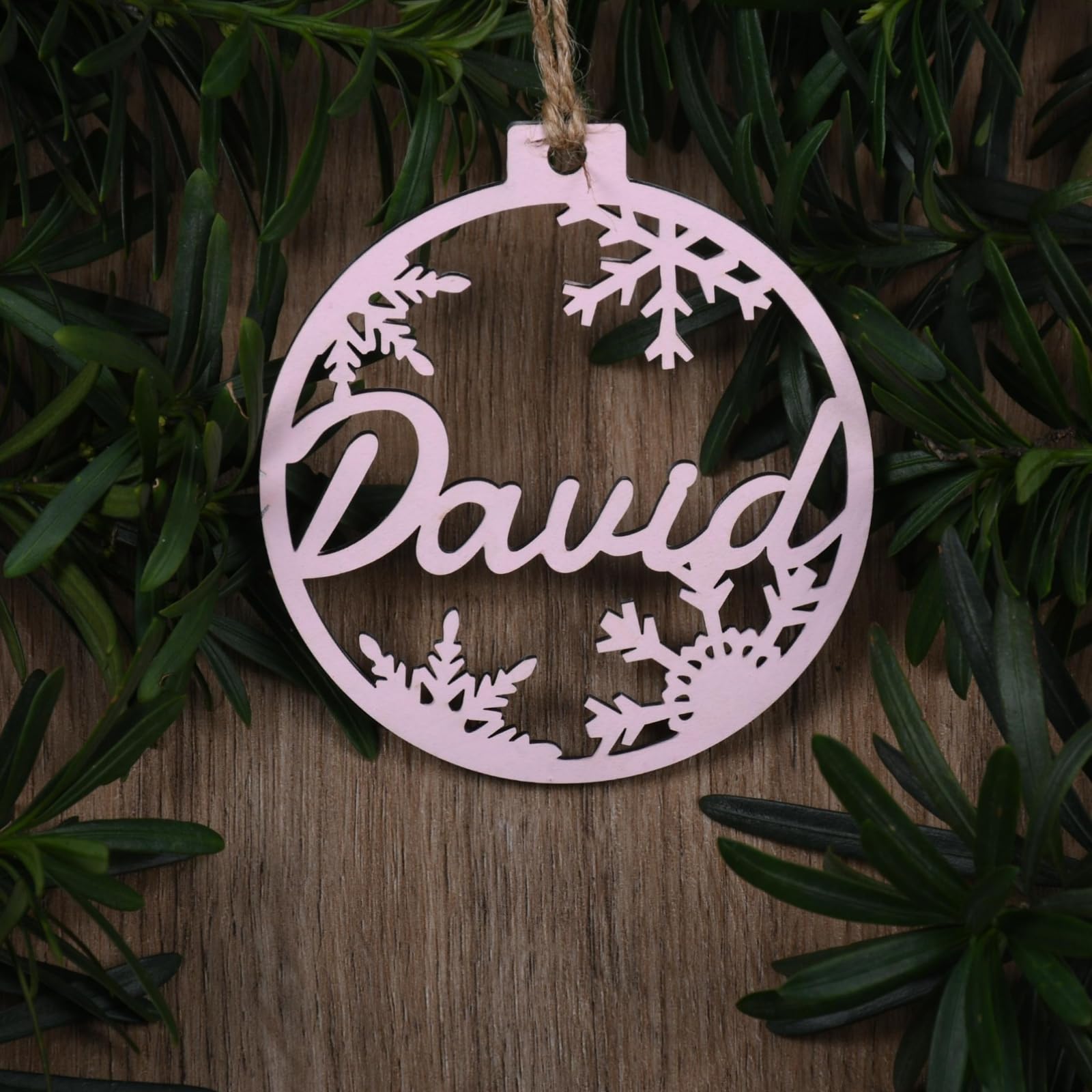 Personalisierte Holz-Weihnachtsdekoration, personalisierbar, Holznamen-Ornament für Damen, Herren, Freunde, Familie, individuelle hängende Ornamente, Dekoration, Geschenk für Weihnachtsbaum,