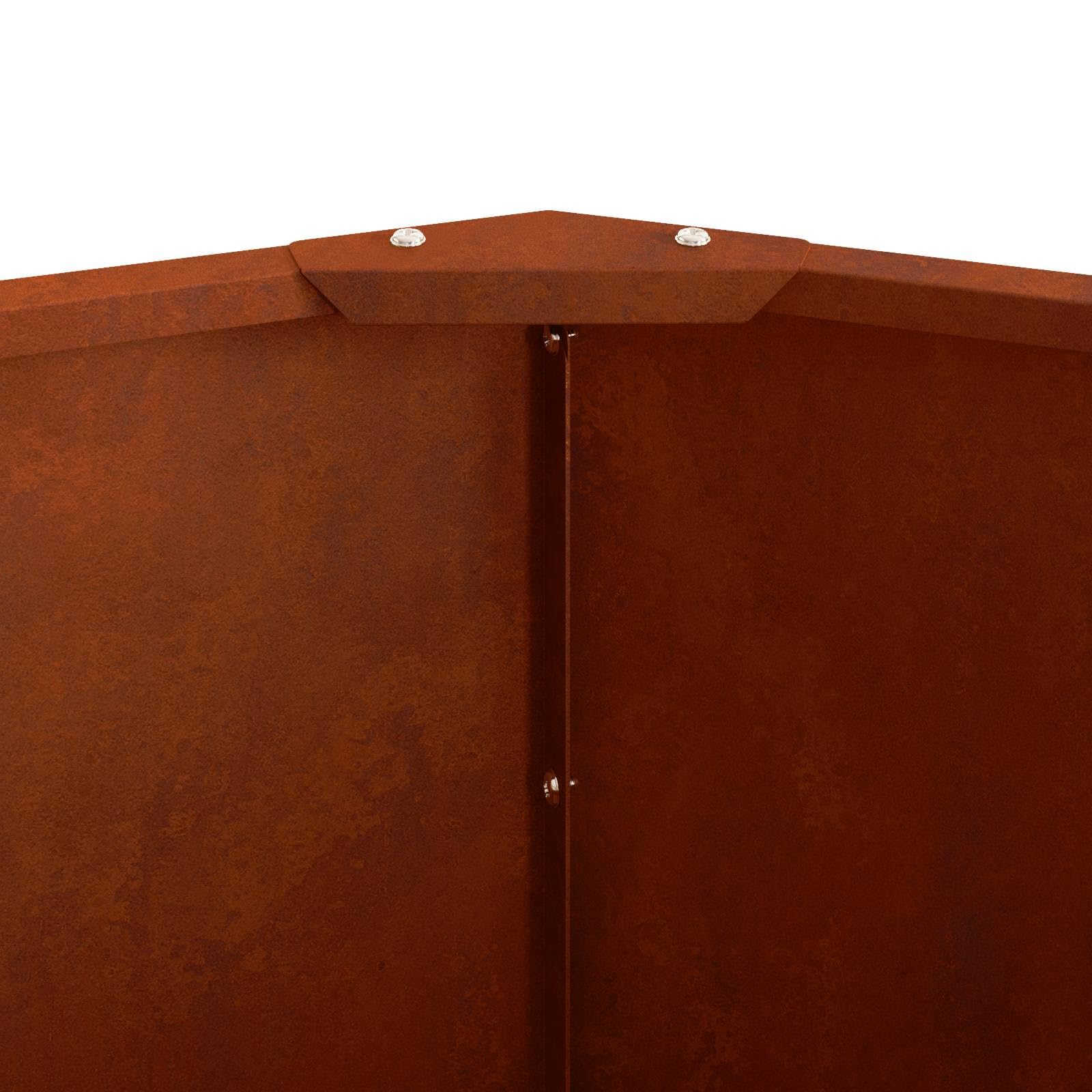 Fioriera rotonda in acciaio, 120 x 120 x 35 cm, per esterni, resistente e facile da pulire, per terrazza o balcone