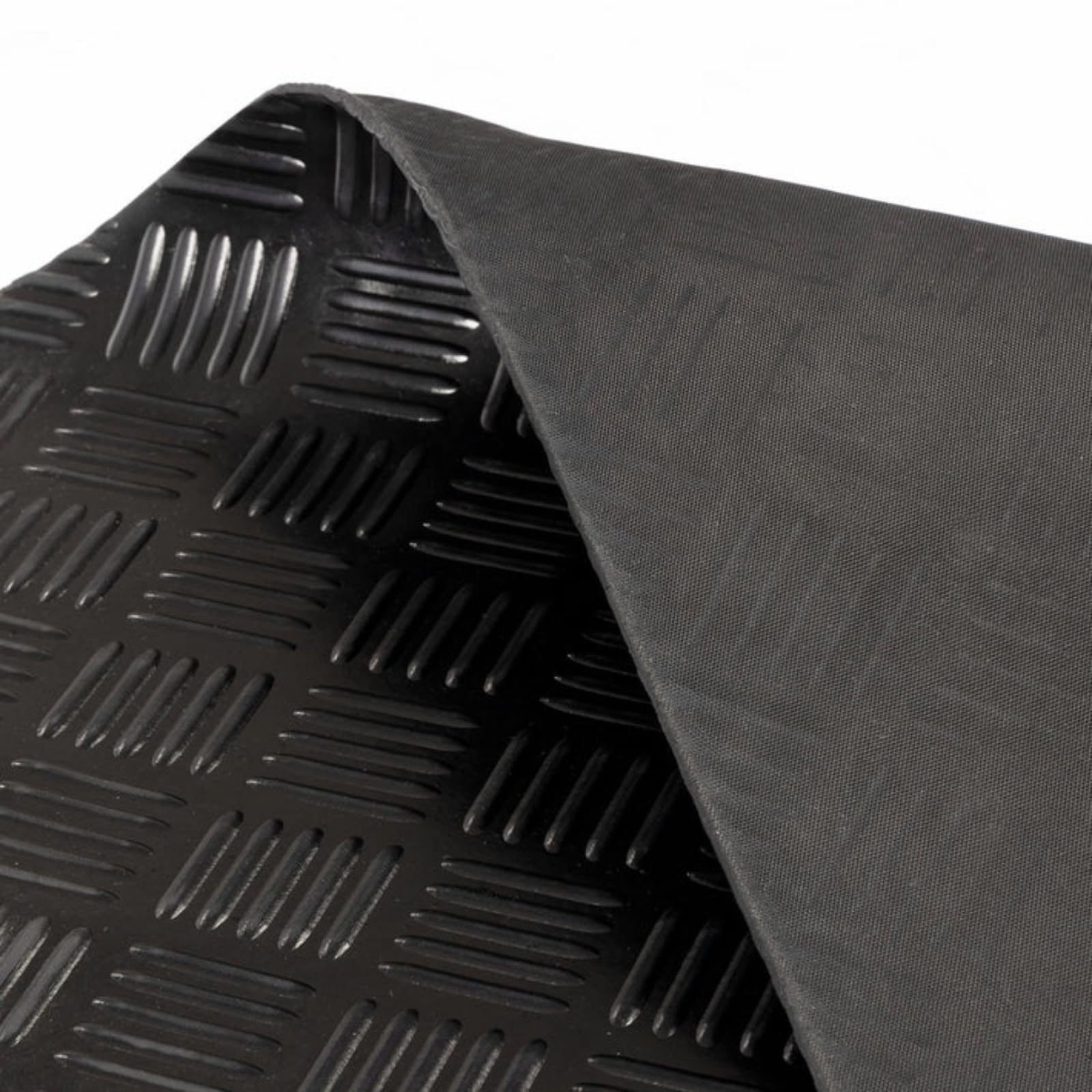 KARAT - Tapis en Caoutchouc antidérapant - Coureur en Caoutchouc - Tapis de Sol Aspect tôle ondulée - Revêtement de Sol résistant de -30°C à +69°C, 3 mm d'épaisseur Modèle Karo Motif carré 100x150 cm