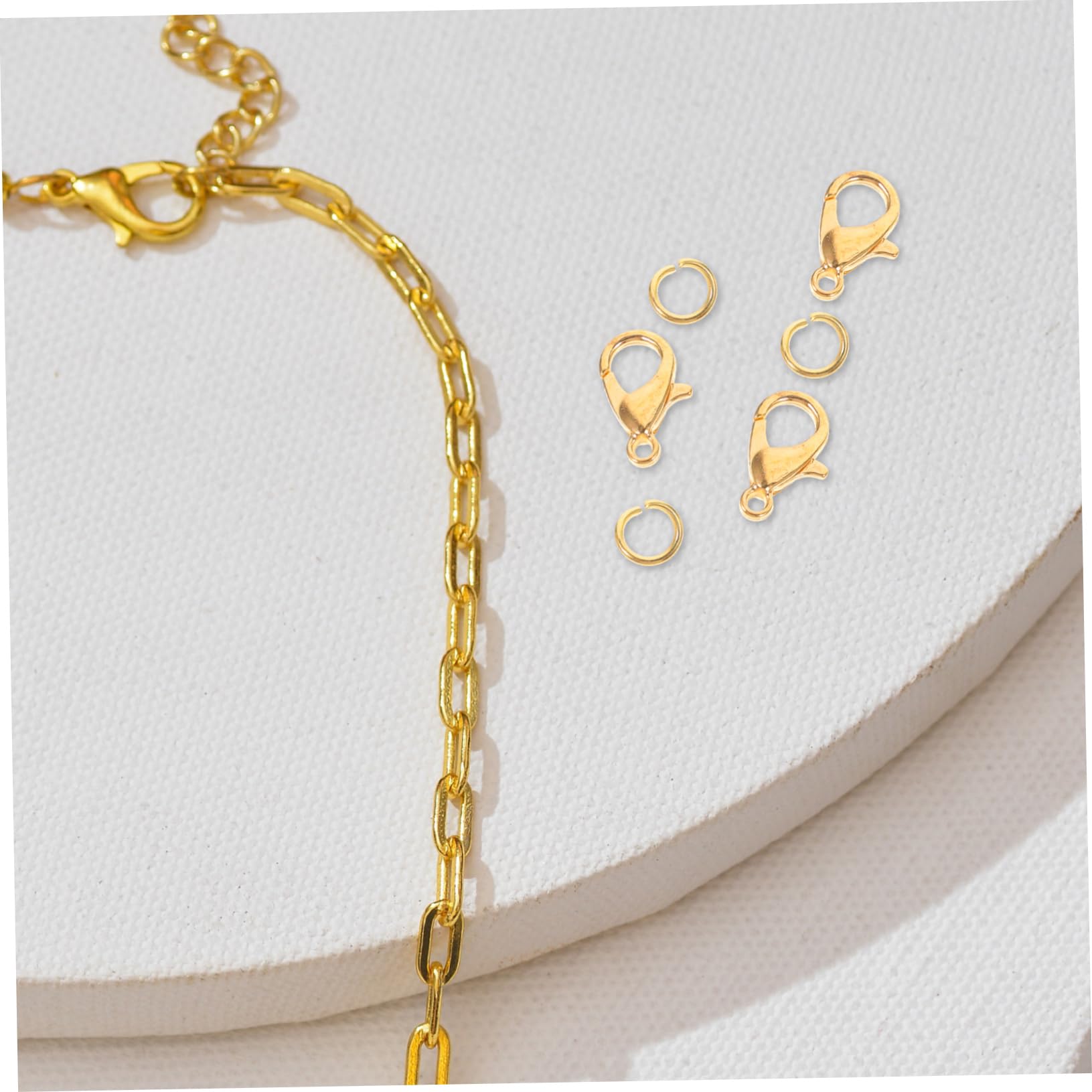 5sätze Ketten Schmuckherstellung Goldene Kreuzkette Mit Ringen Und Karabiner-verschlüssen Für Halsketten Armbänder Und Fußschmuck Hochwertige Metallkette Für Kreatives