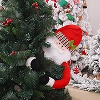Vista 7 de Decoración de muñeco de nieve de Papá Noel de felpa para decoración de árbol de Navidad, A, Clásico
