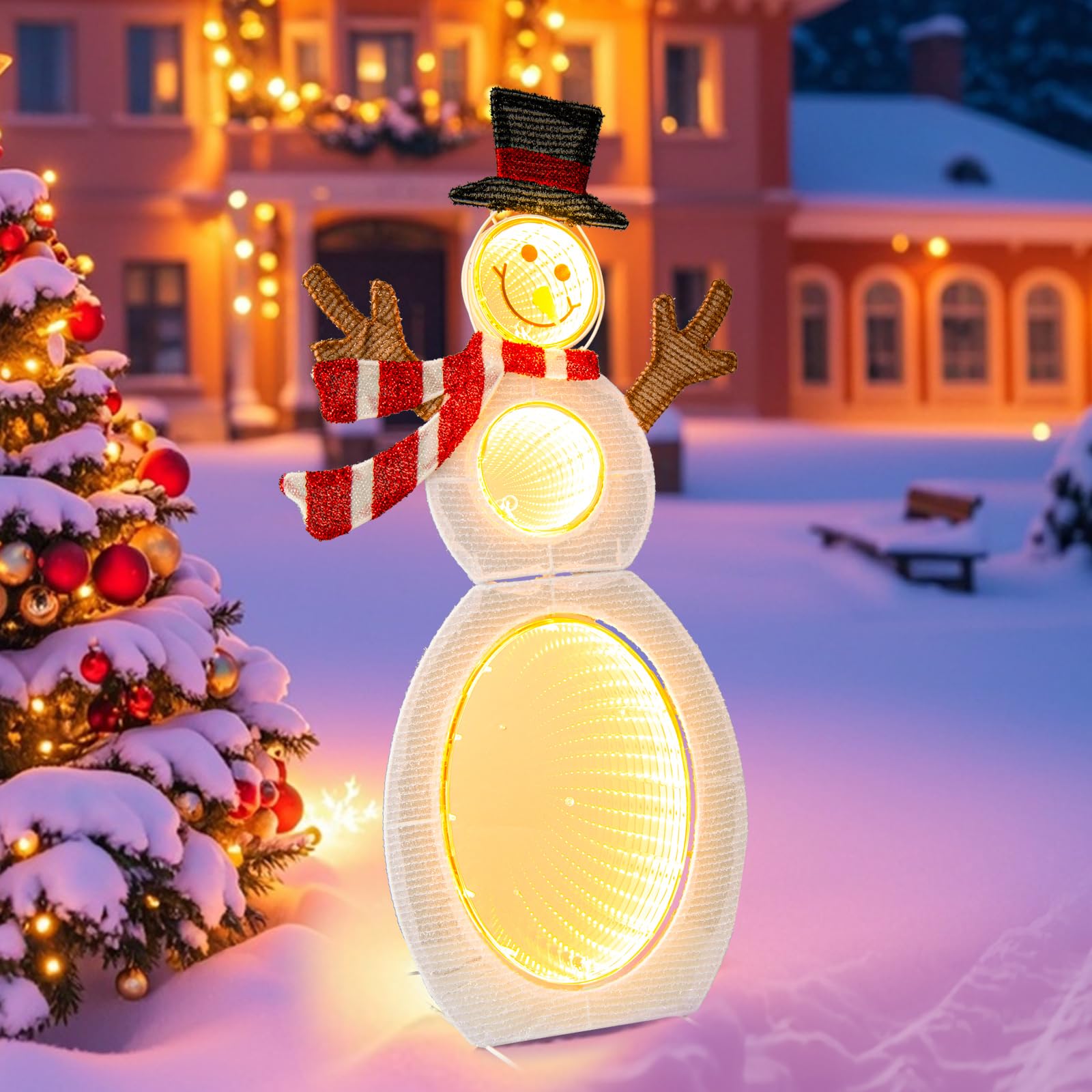 Amazon.com: Goplus 2.6 FT Lighted Christmas Decoration, Pre-Lit 2D