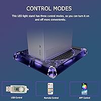 Vista 6 de RGB LED Stand for Xbox Series X S DOBEWINGDELOU Lights Up Vertical Stand Version 2.0 withIRRemoteAppControl 7 Color 300 Lighting Effects Music Sync