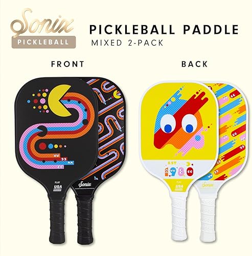 Miniatura 2 de Sonix Juego de 2 palas de pickleball  Aprobado por USAPA  Superficie de fibra de vidrio, núcleo de panal  Paquete de 2 paletas mixtas