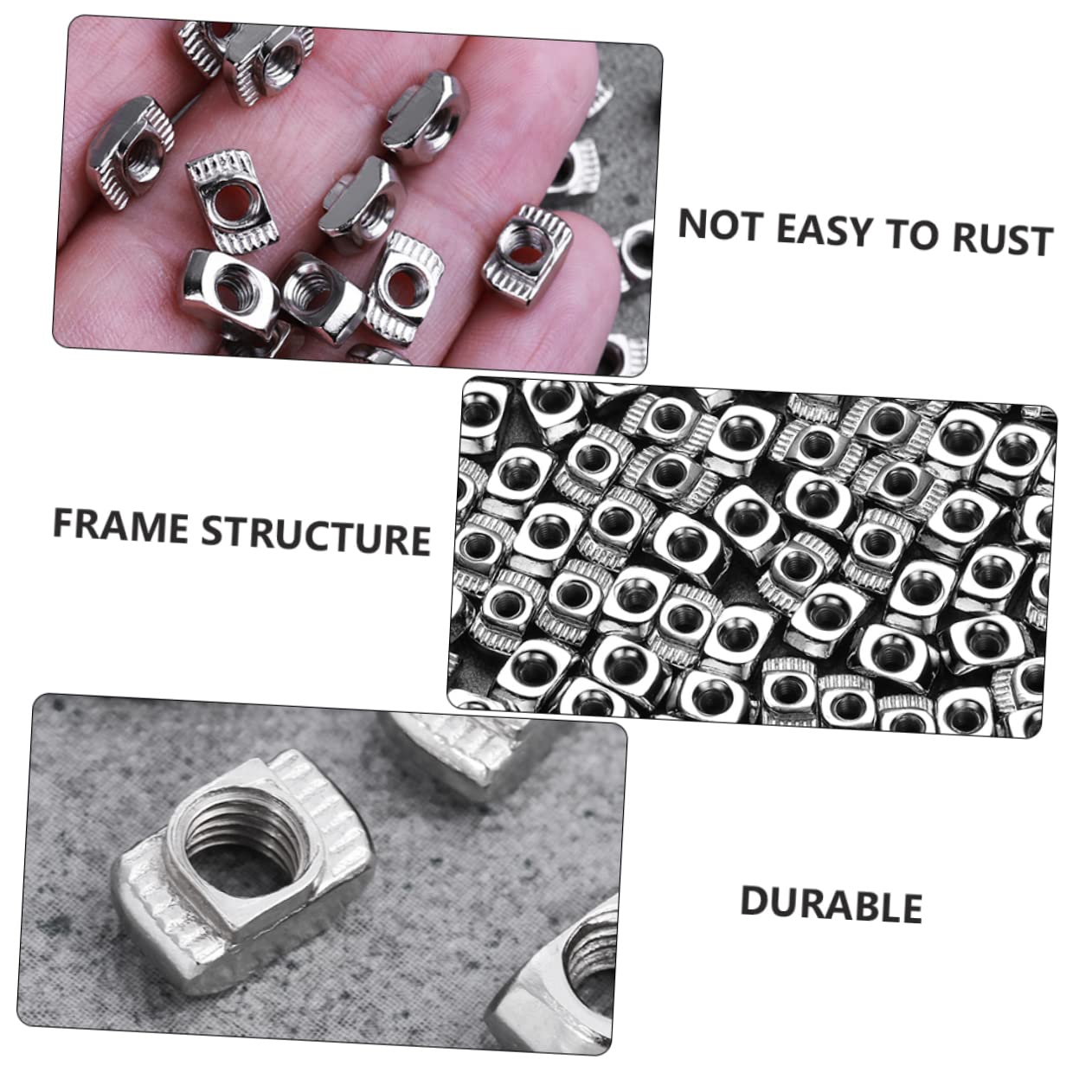 NAMOARLY 120pcs M5 for European Aluminum Extrusion Profiles High Hardness Carbon Steel Mounting Nut