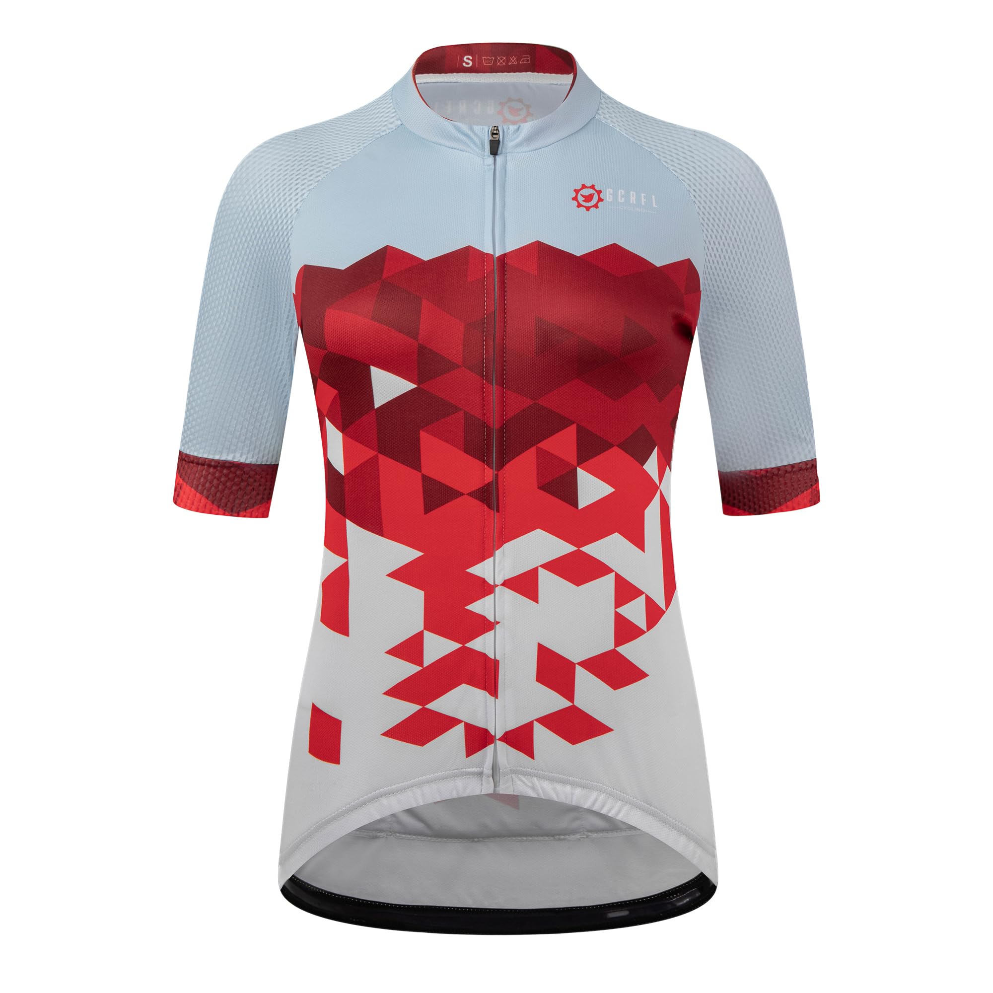 GCRFLWomen's Cycling Jersey Short Sleeves Cycle Tops Shirt Bicycle Jersey With 4 Pockets, Women Bike Jersey Zipper Pocket