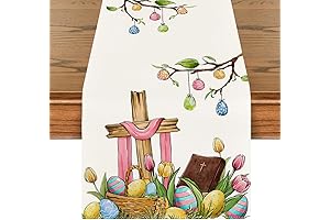 Celebrate Easter with Joyful Table Decor: Happy Easter Table Runner, Your Perfect...