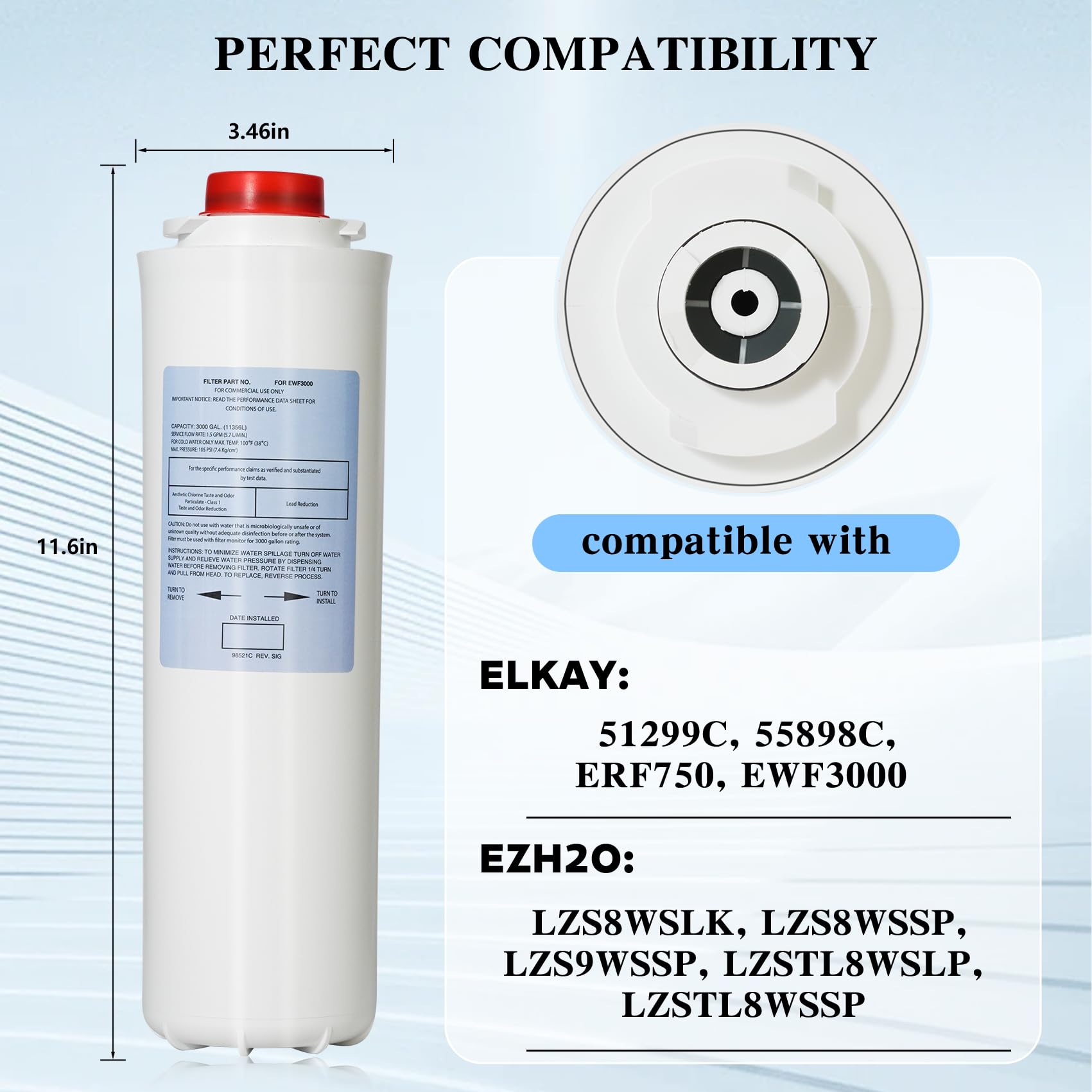 51300c - Filtros de repuesto para 51300C ERF750 55898C (30.5 cm sin punta), vida útil más larga, 3 paquetes