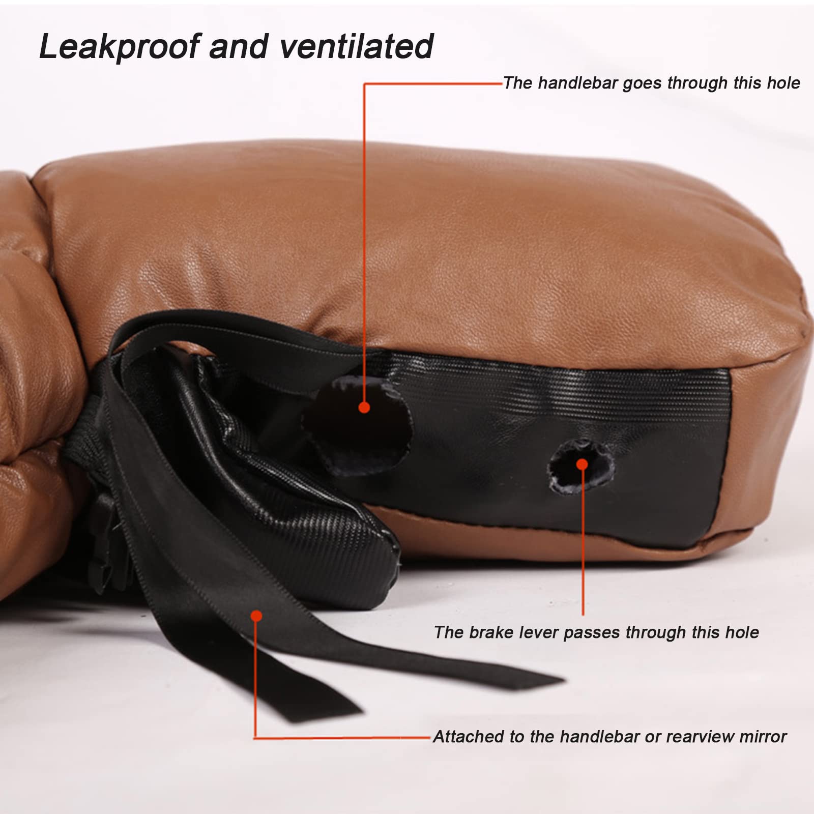 Pare-Brise de Voiture électrique, Pare-Brise en Cuir PU imperméable et Anti-Pluie pour l'hiver, Chaleur de Scooter électrique, Coupe-Vent, Protection des Jambes de Scooter Chaud,Marron