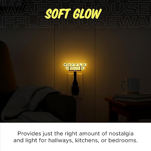 Miniatura 5 de Waffle House Luz nocturna enchufable  Logotipo clásico que brilla inspirado en el icónico restaurante para pasillos, dormitorios y amantes de los