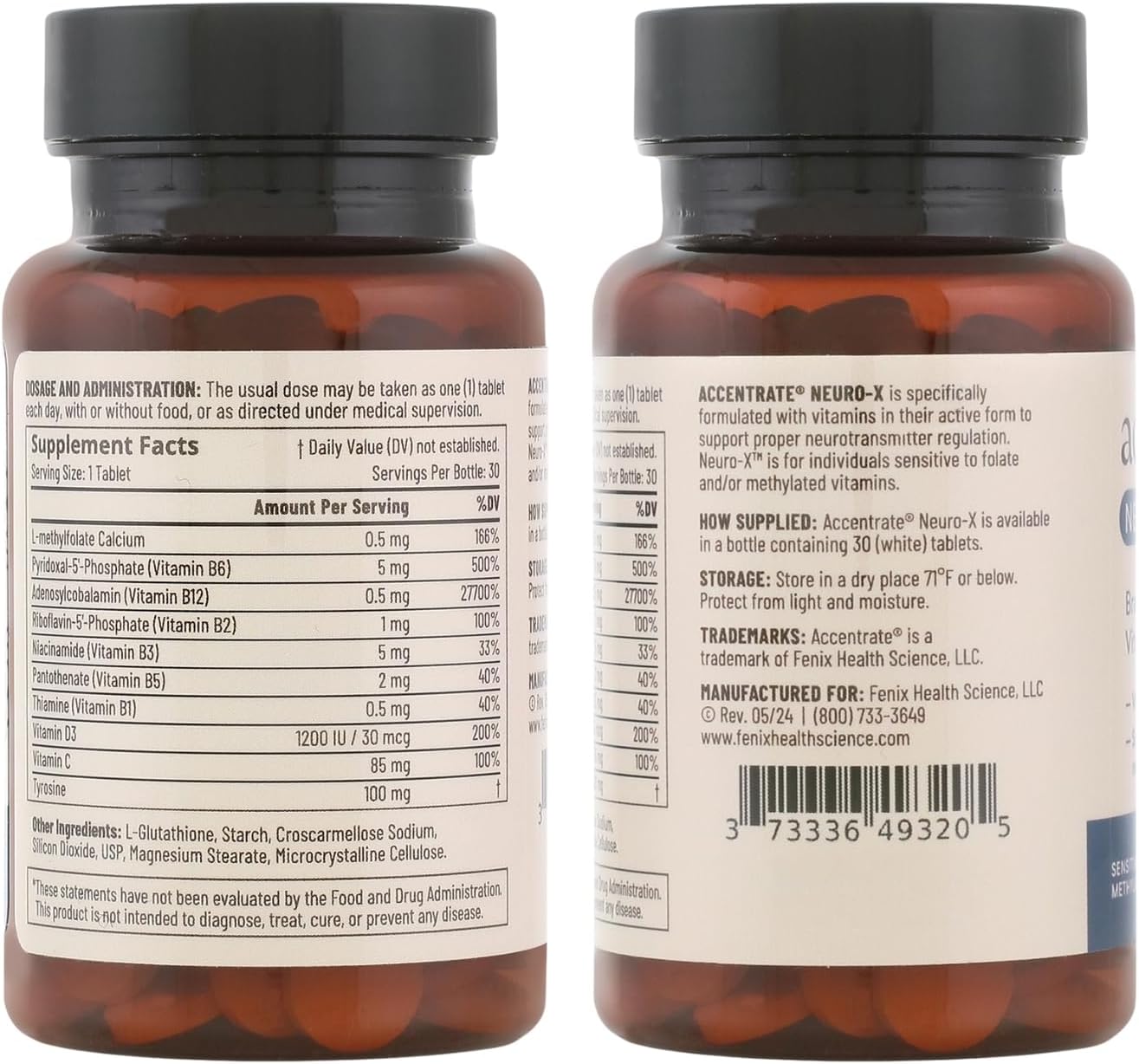 Accentrate Neuro X - Complete Vitamin B Complex | Active Multivitamin w/L-Methylfolate (5-MTHF), Adenosylcobalamin (B12), Pyridoxal-5'-Phosphate (P5P) | Brain Health | MTHFR Supplement | 30 Tablets - Image 8