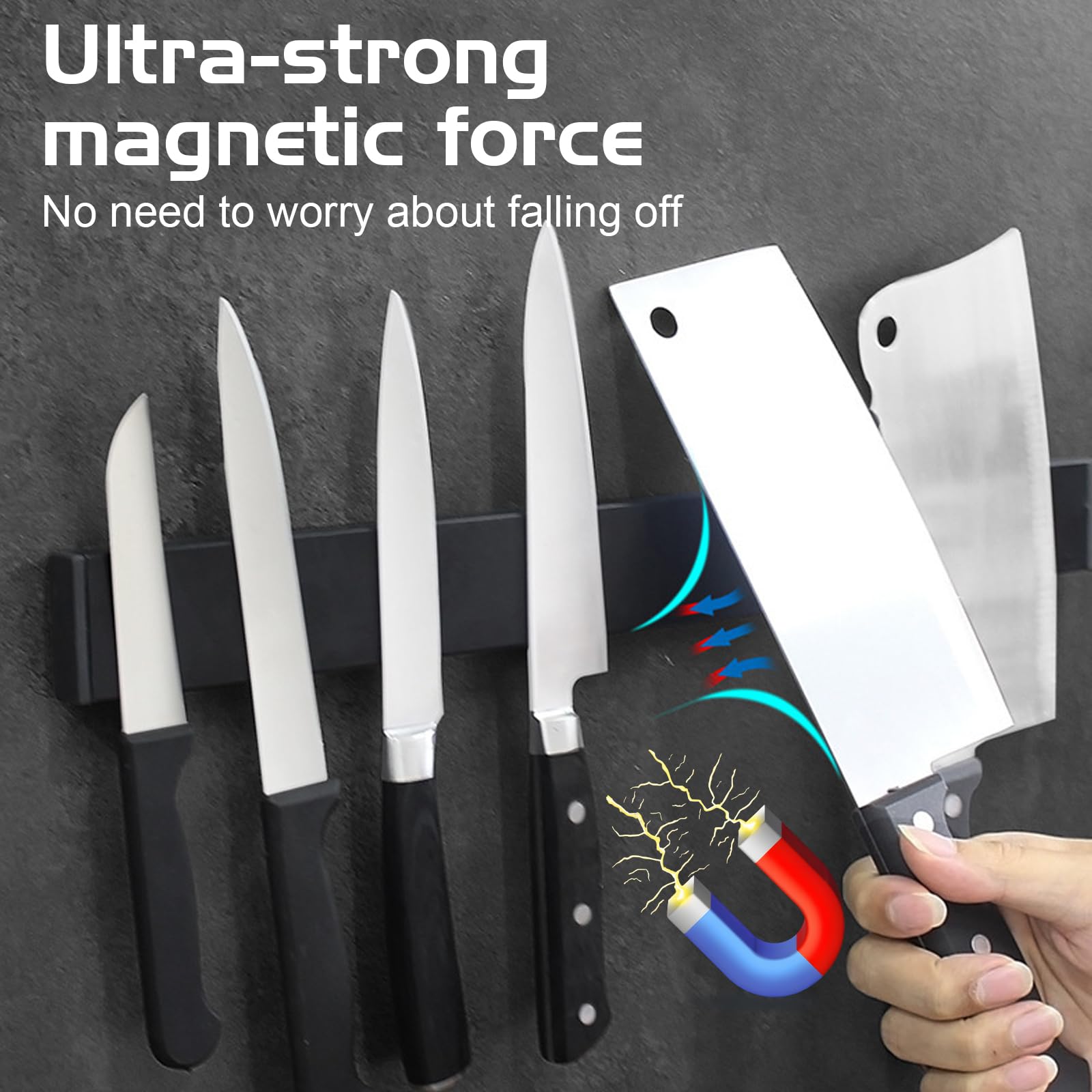 Barra magnetica con coltello, 40 cm, supporto magnetico per coltelli, utensili da cucina, utensili da cucina