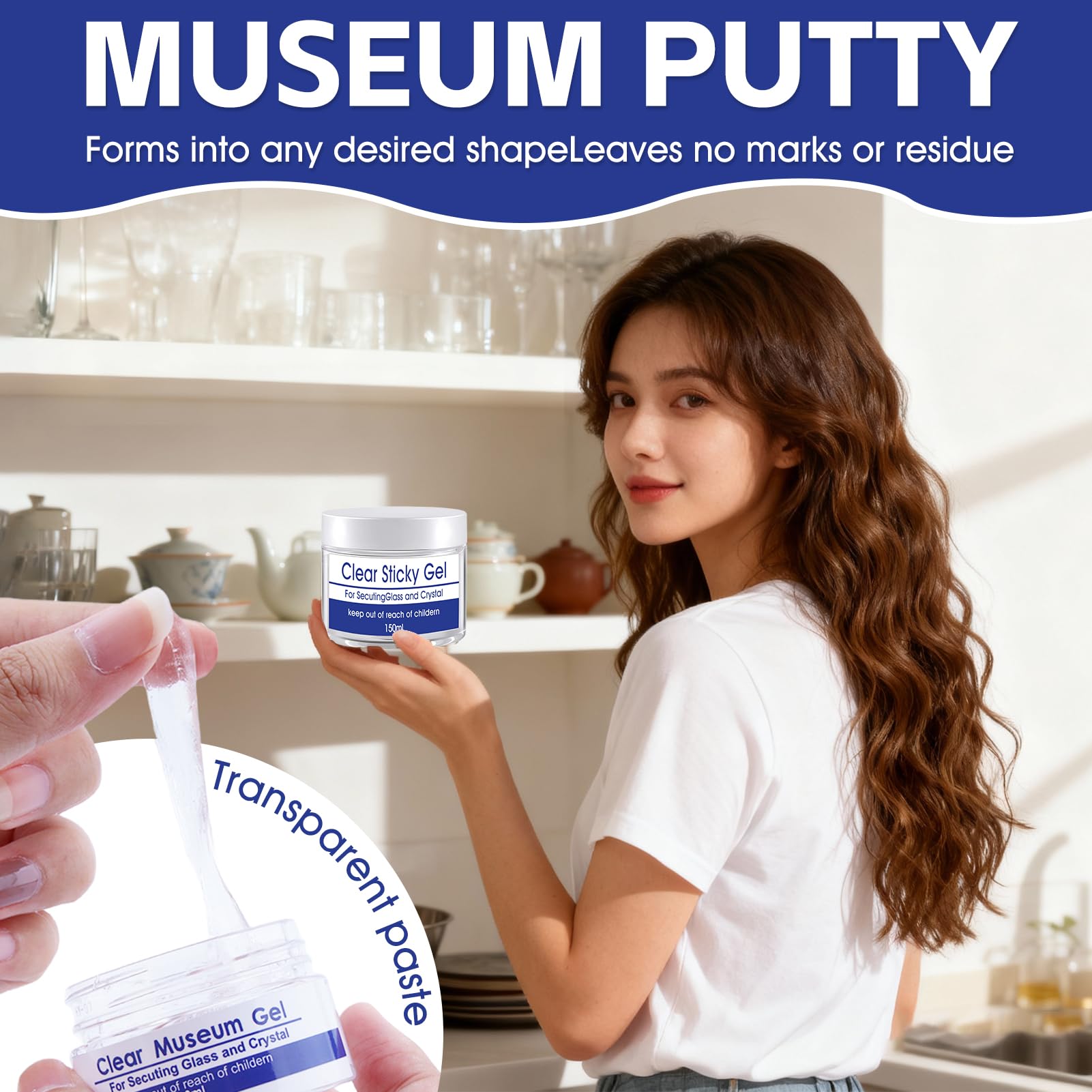 Museum Putty Gel Trasparente Rimovibile 150ml per Artefatti e Decorazioni