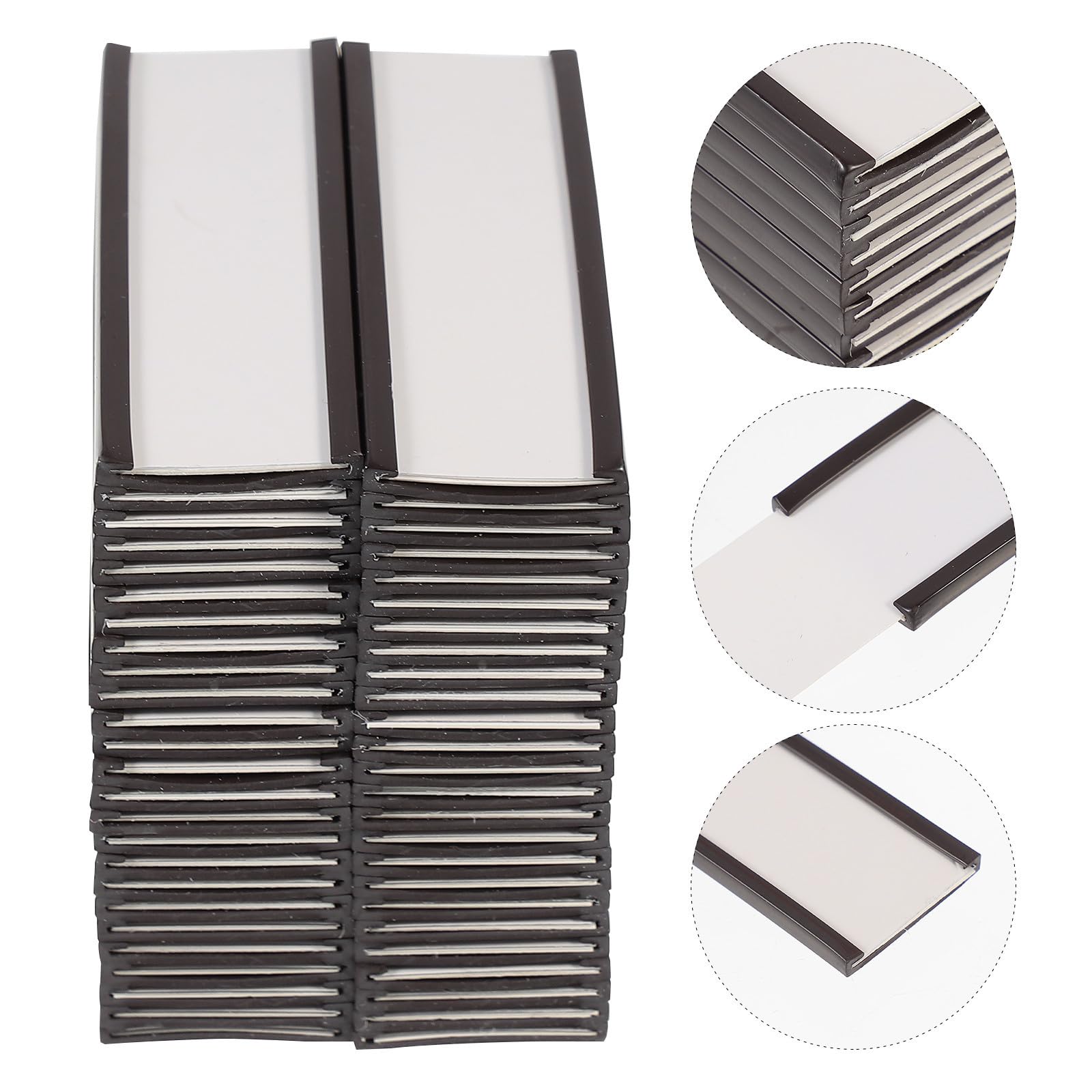 50 Pezzi Porta Etichette Magnetico Scrivibili, Etichette Magnetiche, 75x25 mm, con Pellicola Protettiva in Plastica Trasparente per Magazzini e Scaffali Metallici