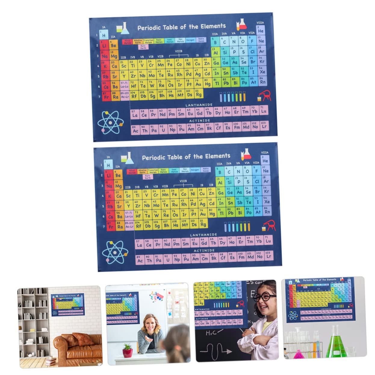 Lurrose 6stücke Periodensystem Wanddekoration Für Schule Und Zuhause Chemie Lernposter Mit Klarer Druckqualität Für Unterricht Und Kinderzimmer