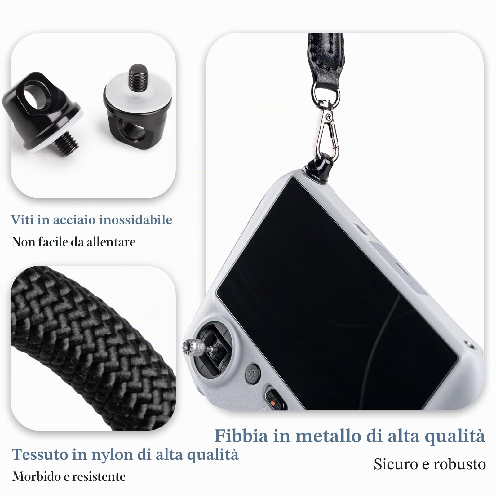 VOMOYEYA DJI Cinghia Con Chiusura Rapida per Remote Controller Mini 3/Mavic 3/2/Air 2S/Mini 4 Pro/3 Pro - Nero