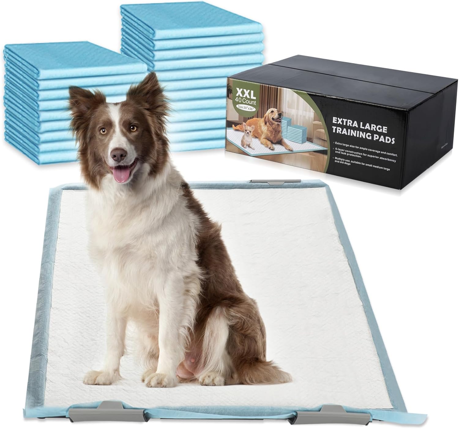 TIMINGILA Puppy Pads& Holder Set, 60-Count 30"x36" Super Absorbent Disposable Pads – Ideal for Pet Potty Trays, Extra Large Leak-Proof Design for Puppies, Dogs, and All Breeds