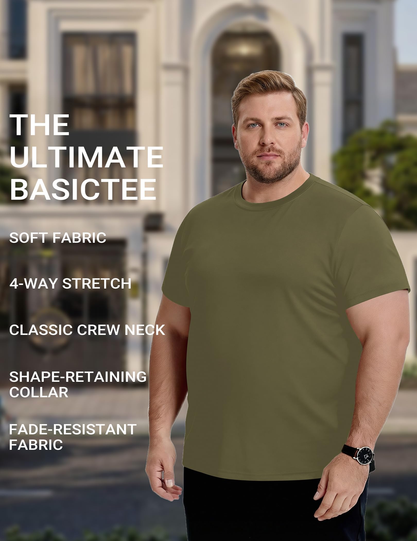 COOFANDY Lot de 1 à 3 t-shirts d'été décontractés à manches courtes et col rond pour homme