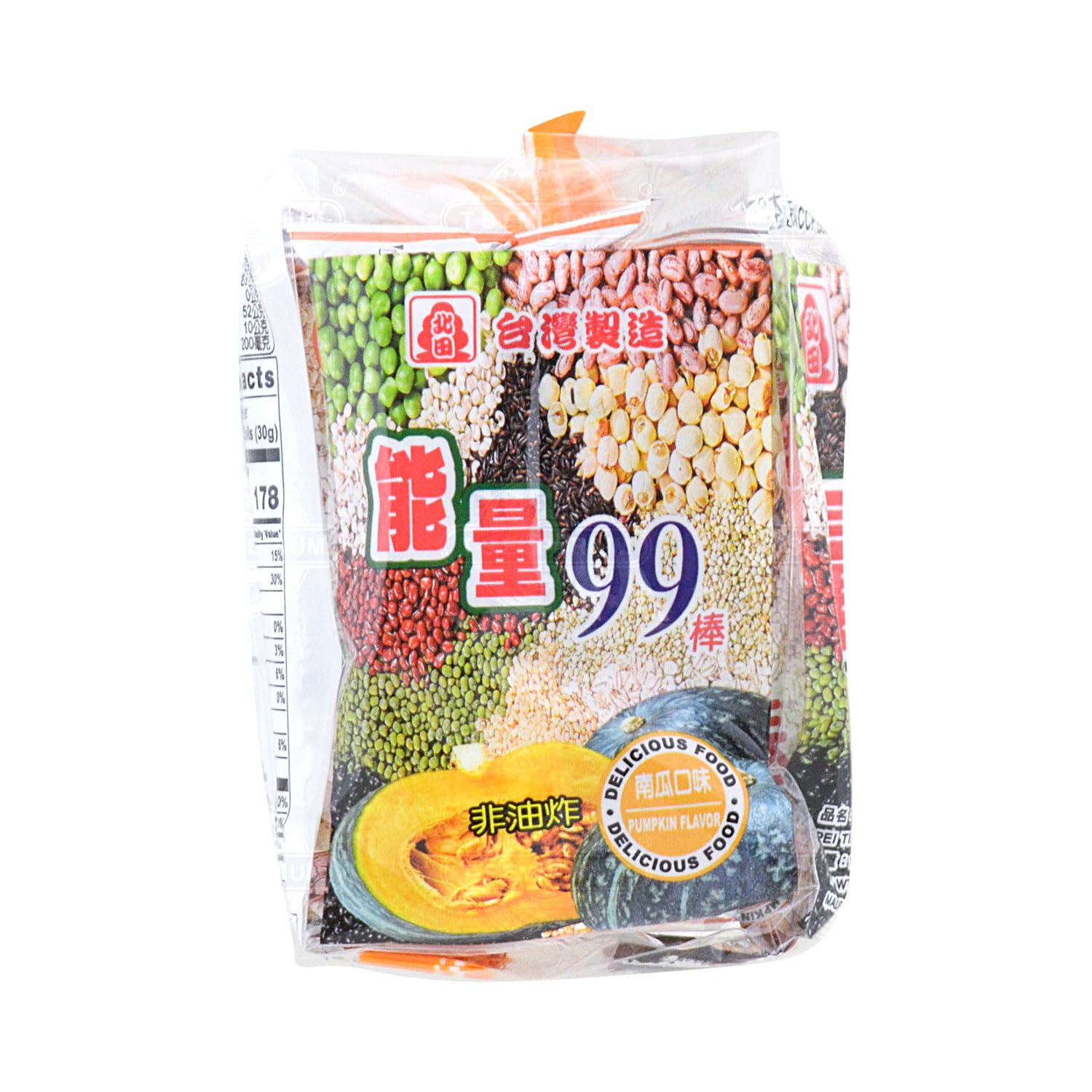 All natural Pei Tien Energy 99 rice cake roll 6.35oz (Pumkin Flavor, 4 Packs)
