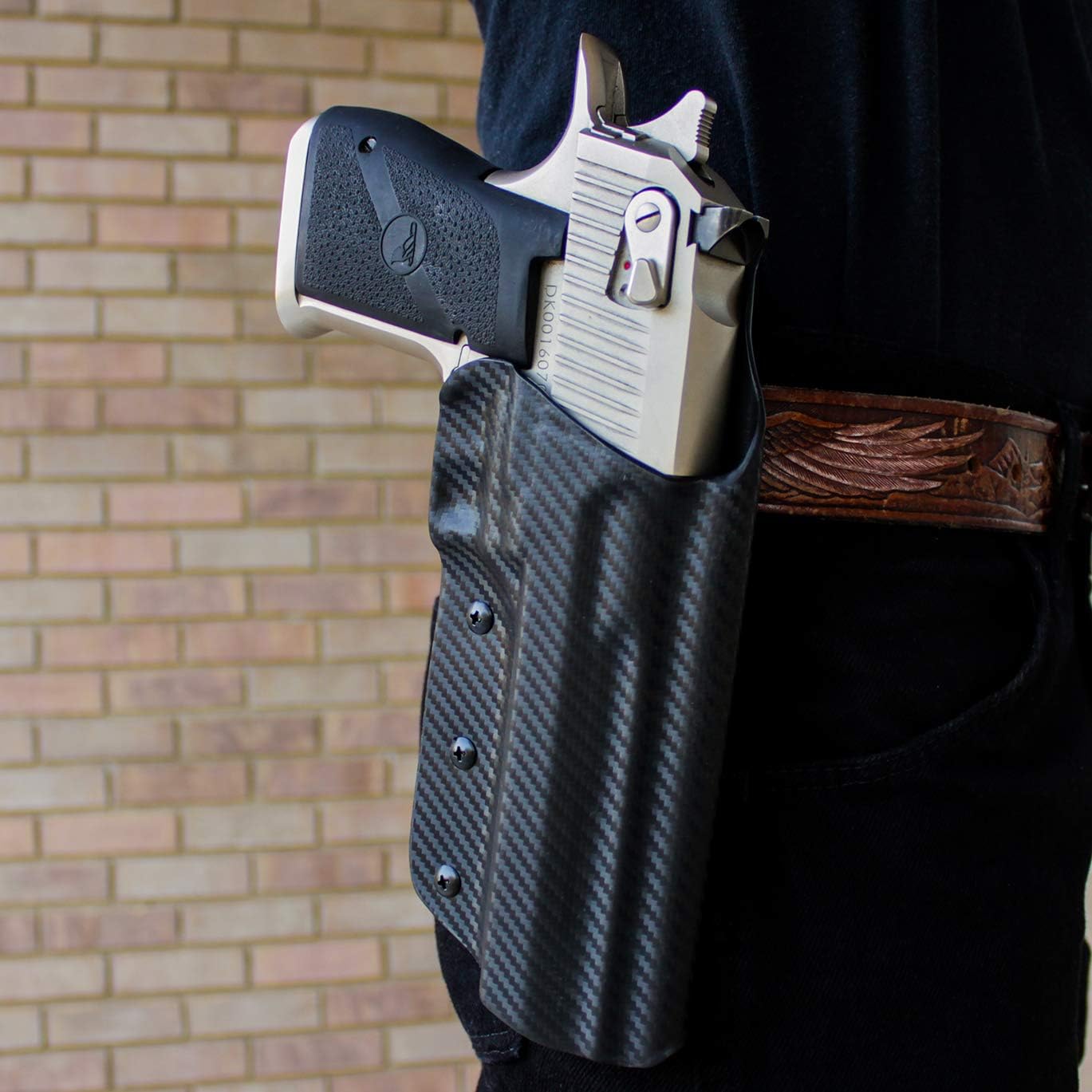GMI Holsters: Desert Eagle Demon Holster - OWB Kydex Carbon Fiber Holster for Desert Eagle XIX or L6