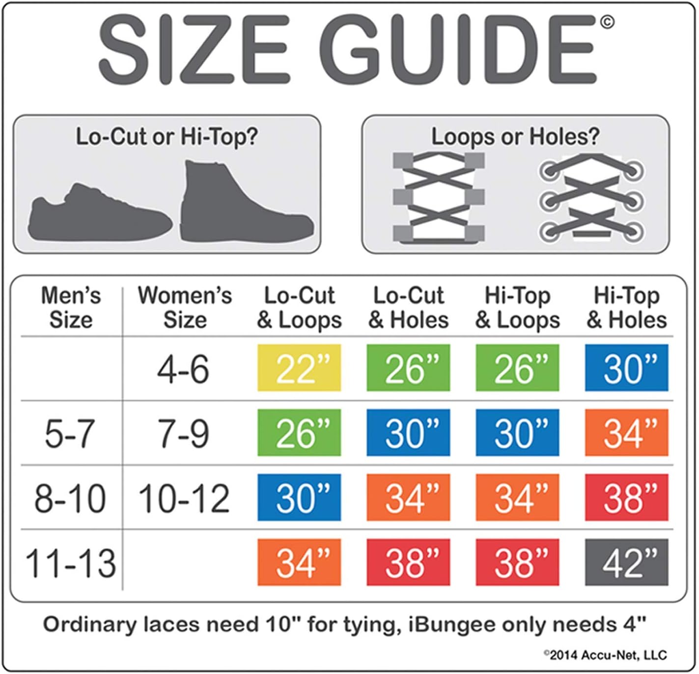 iBungee Laces (Elastic No Tie Shoelaces) (Made in the USA) : Clothing, Shoes & Jewelry