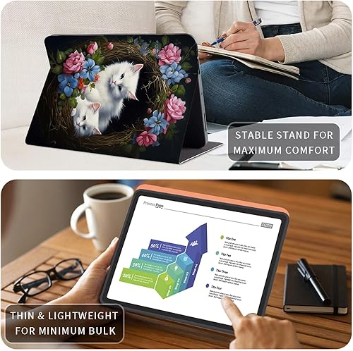 Vista 47 de Funda para Kindle de 6 pulgadas (11.ª generación, versión 2024/2022) delgada de piel sintética, ajustable, multiángulo, Smart Shell con función