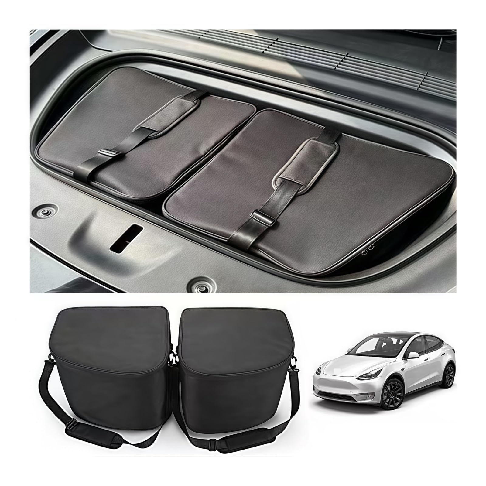 Bolsa térmica Frunk compatible con Tesla Model Y/3, paquete de 2, organizador de alimentos impermeable, nevera de viaje for coche, accesorios for picnic y camping al aire libre.(Model 3)