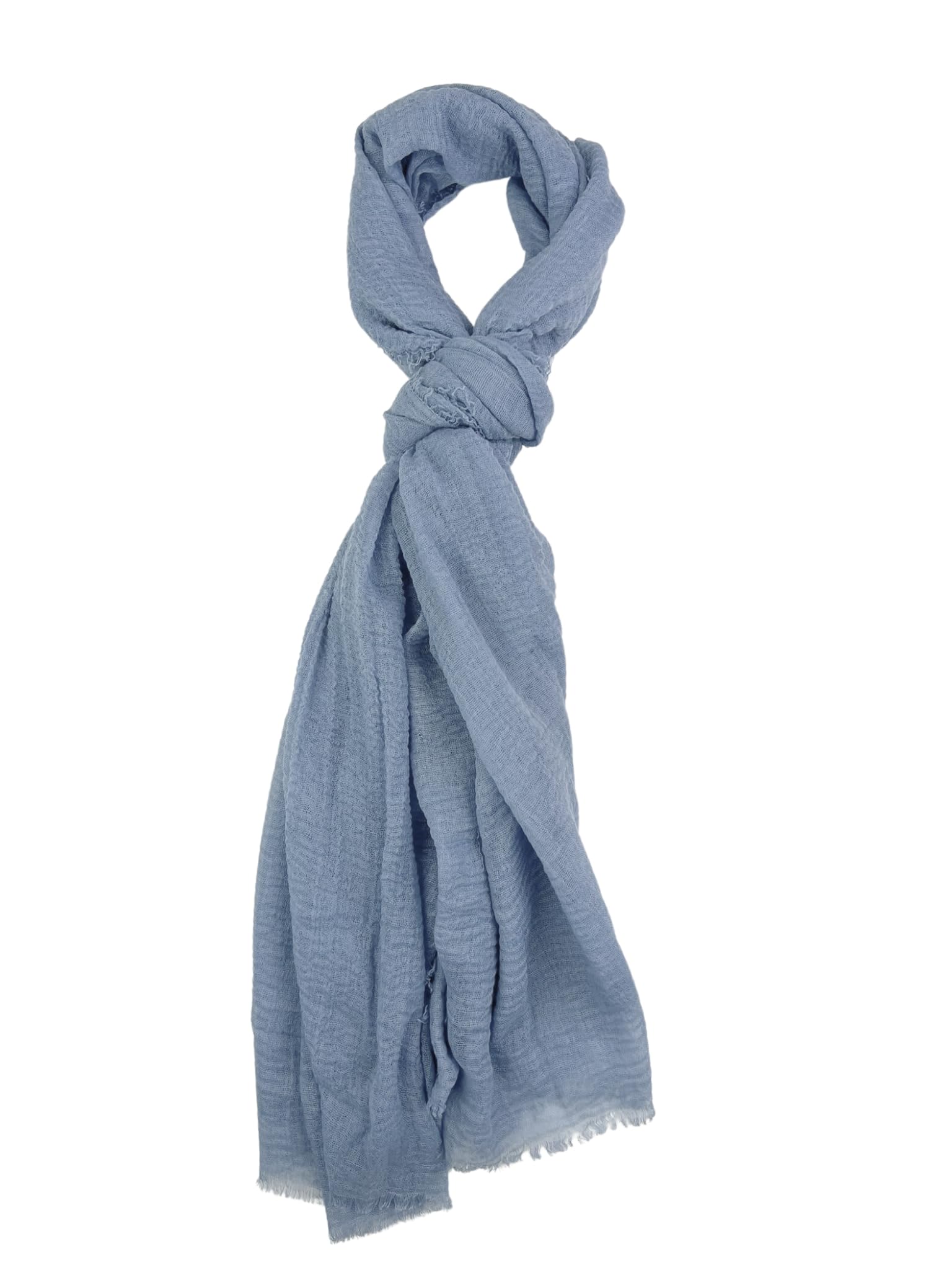 Humble HiloWomens woven cotton Bohemian style gauze scarf shawl fringed edge