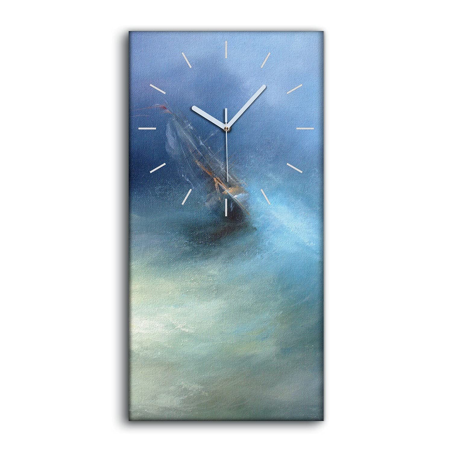 Horloge sur Toile Paysage de Mer Storm 30x60cm en Silence