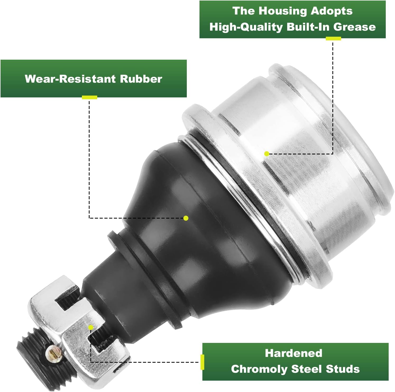 Upper Lower Ball Joint Fit for Yamaha Rhino 700 2008-2013, Grizzly 350 450 2007-2014, Big Bear 400 2000-2012, Wolverine 450 2006-2010, Kodiak 400 450 2003-2006, Bruin 350 2004-2006 4PCS