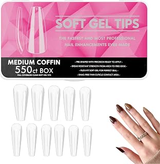 unhas caixão médio - Clear Cover Full Unhas Extensões - Extensões unhas fáceis acrílico, unhas postiças, prensa falsa nas pontas das unhas Ainichi