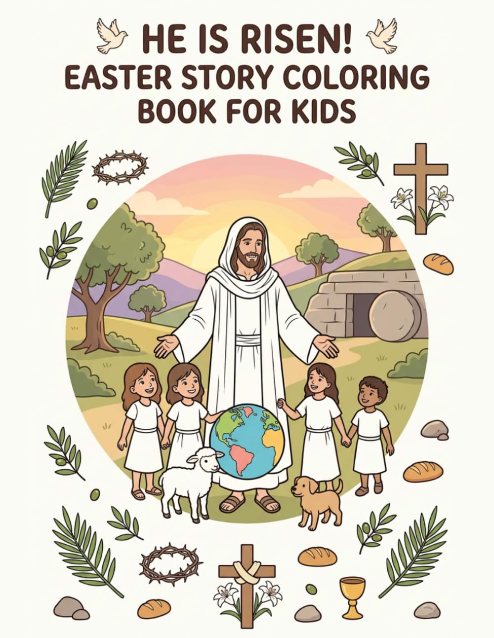 The Easter Story Coloring Book for Kids: A Faith-Based Coloring Book for Kids Featuring the True Bible Story of Easter from Palm Sunday to the Resurrection