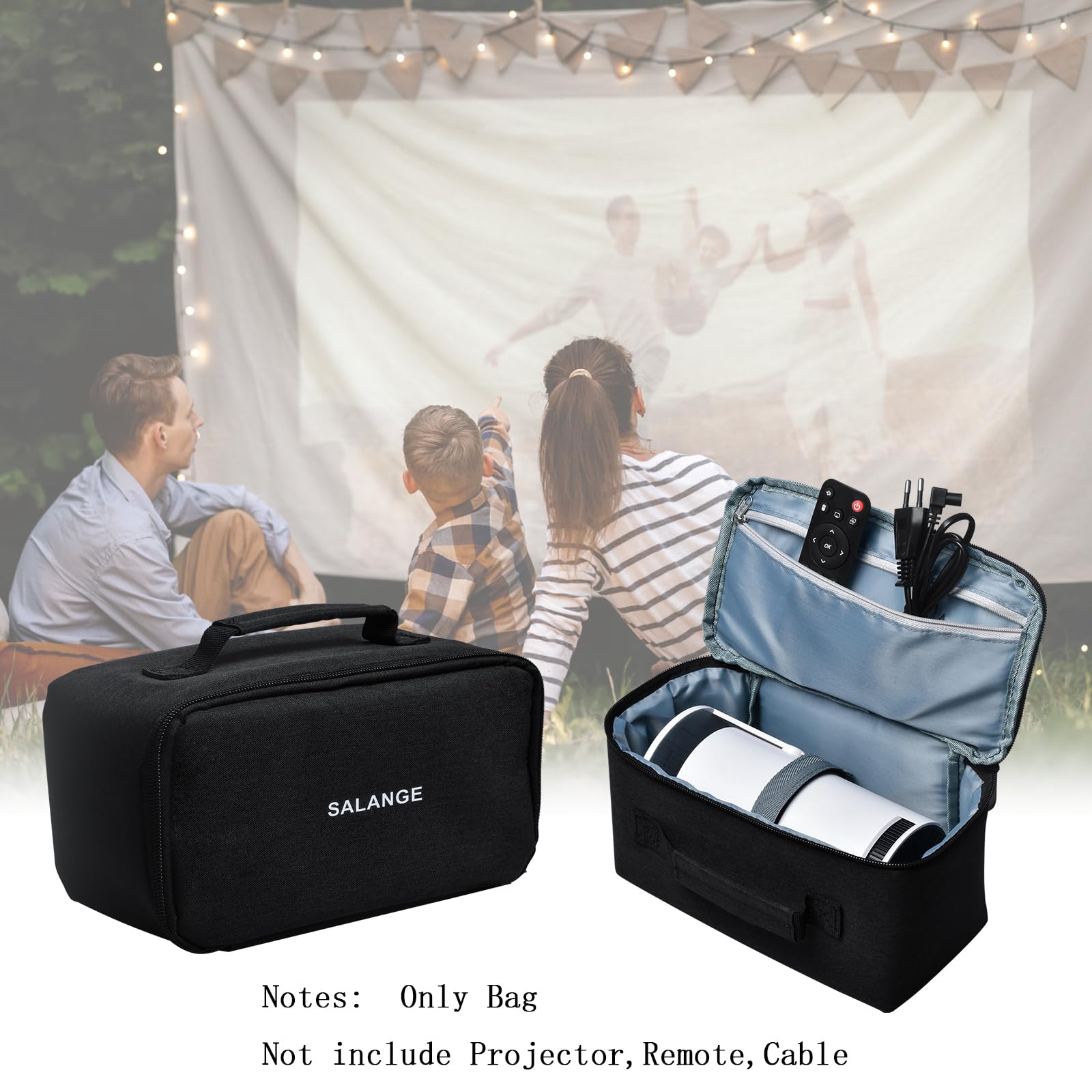 Salange Mini custodia per proiettore HY320, borsa da viaggio con cerniera