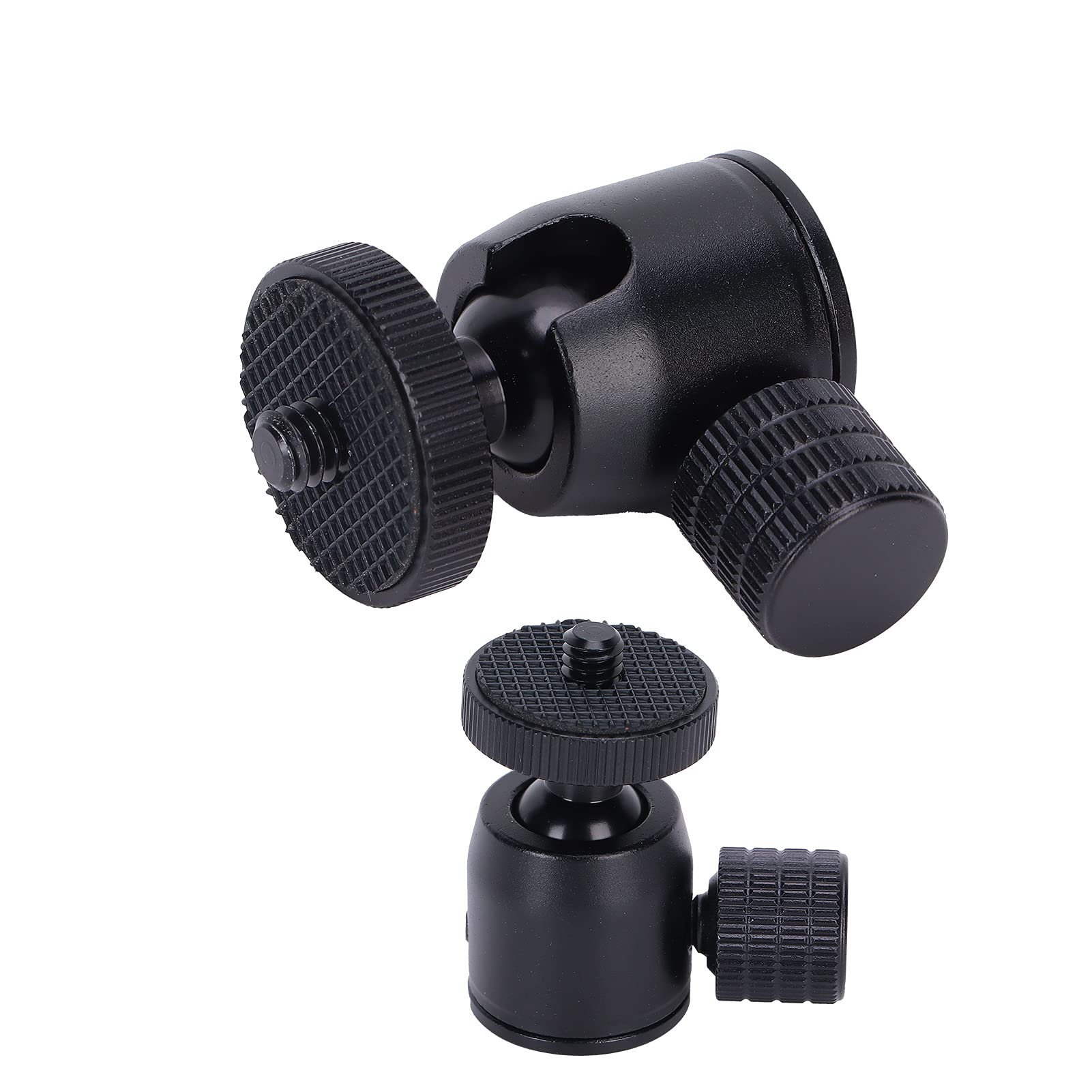Denash 360 Degree Mini Ball Head, Mini Ball Head for Camera Tripod, Mini Ball Head, 1/4 Inch Screw and Hot Shoe Mount Adapter with 1 Mini (black ball), Denashbyth86frgq-11