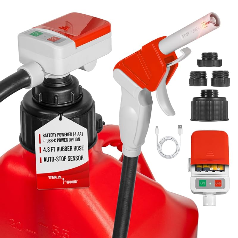 Bomba Elétrica de Transferência de Líquidos TERA PUMP com Alimentação Dupla, Sensor de Parada Automática e Vazão de 12,1 L/min