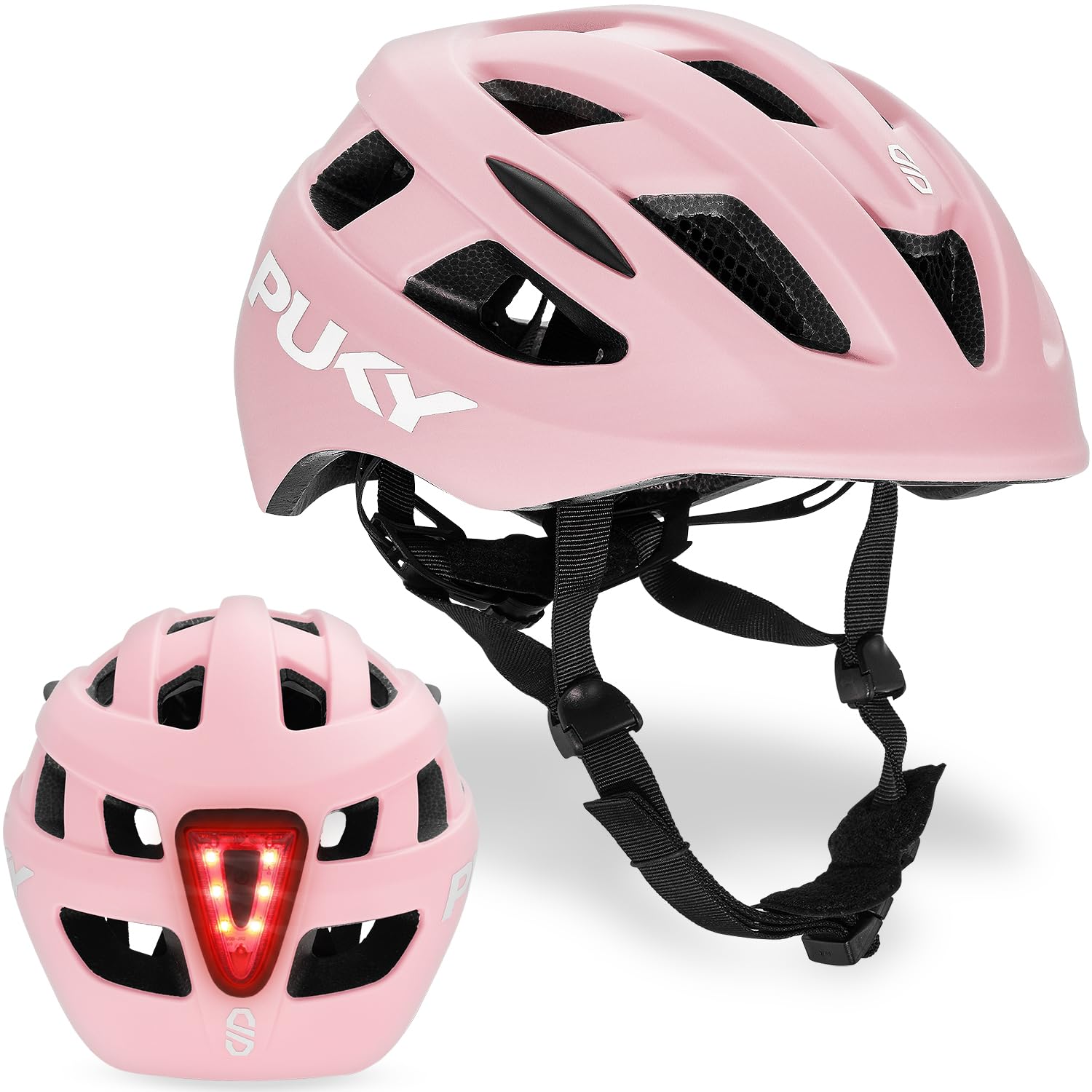 PUKY Helmet S Rosa | Kinder Fahrradhelm 48-55 cm | Leichtgewicht 220g | Maximaler Schutz & Belüftung | 360° Sichtbarkeit durch Licht-Modul | Ideal für Sicherheit und Komfort auf dem Fahrrad