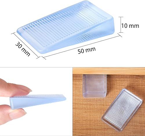 Miniatura 2 de 8 Piezas de Cuñas de Nivelación de Mesa y Cama de Goma Transparente, Kit de Mejora del Hogar con Cuñas para Inodoro y Tina de Hidromasaje,
