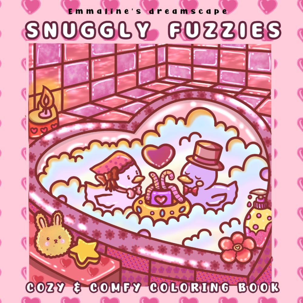 Snuggly Fuzzies: Cute and Cozy Coloring Book for Adults and Kids with Bold, Easy To Color Animal Illustrations for Valentine’s Day, Stress Relief and Relaxation